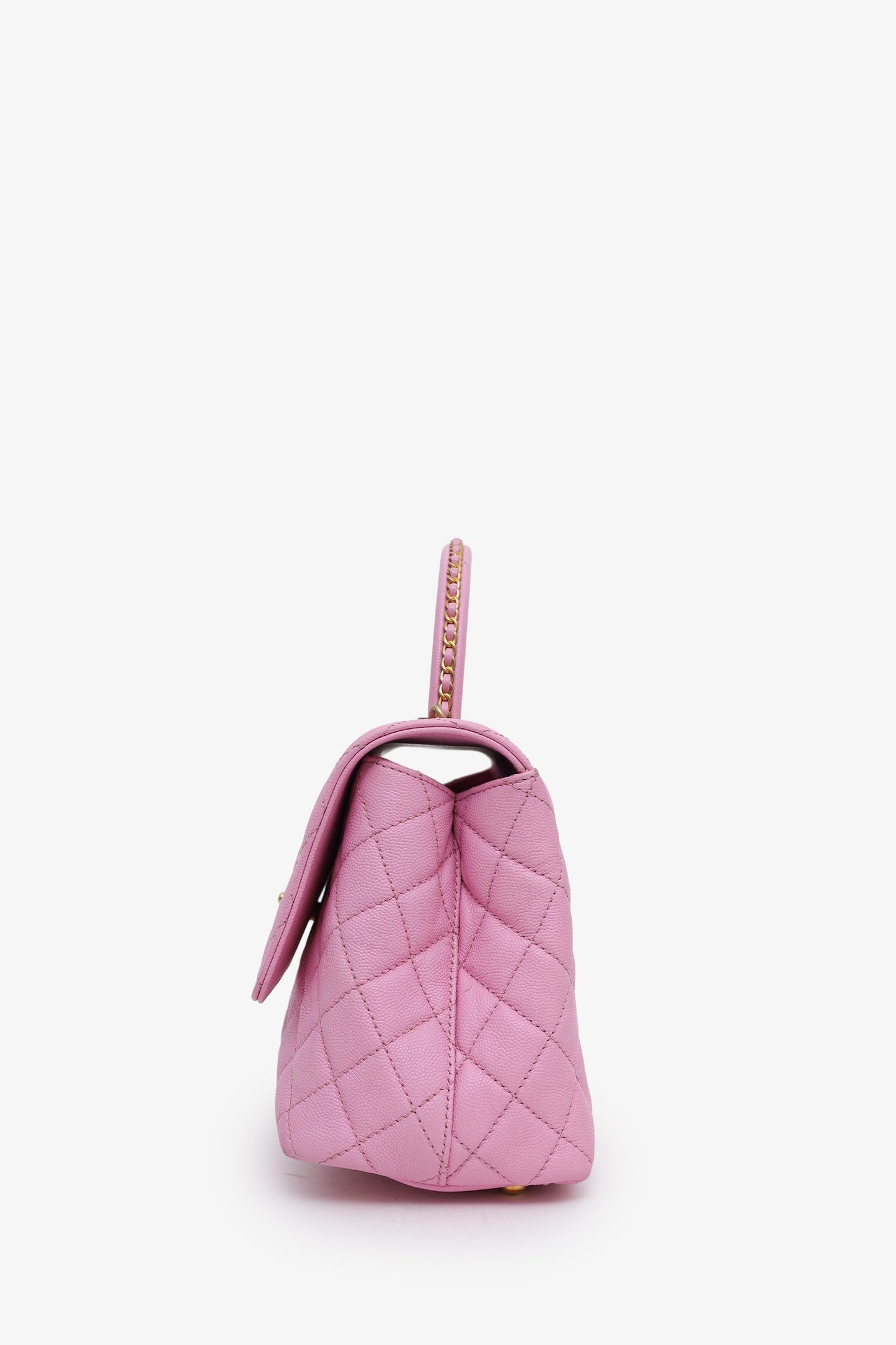Chanel™ 23P Pink Caviar Medium Coco Top Handle Bag With Strap