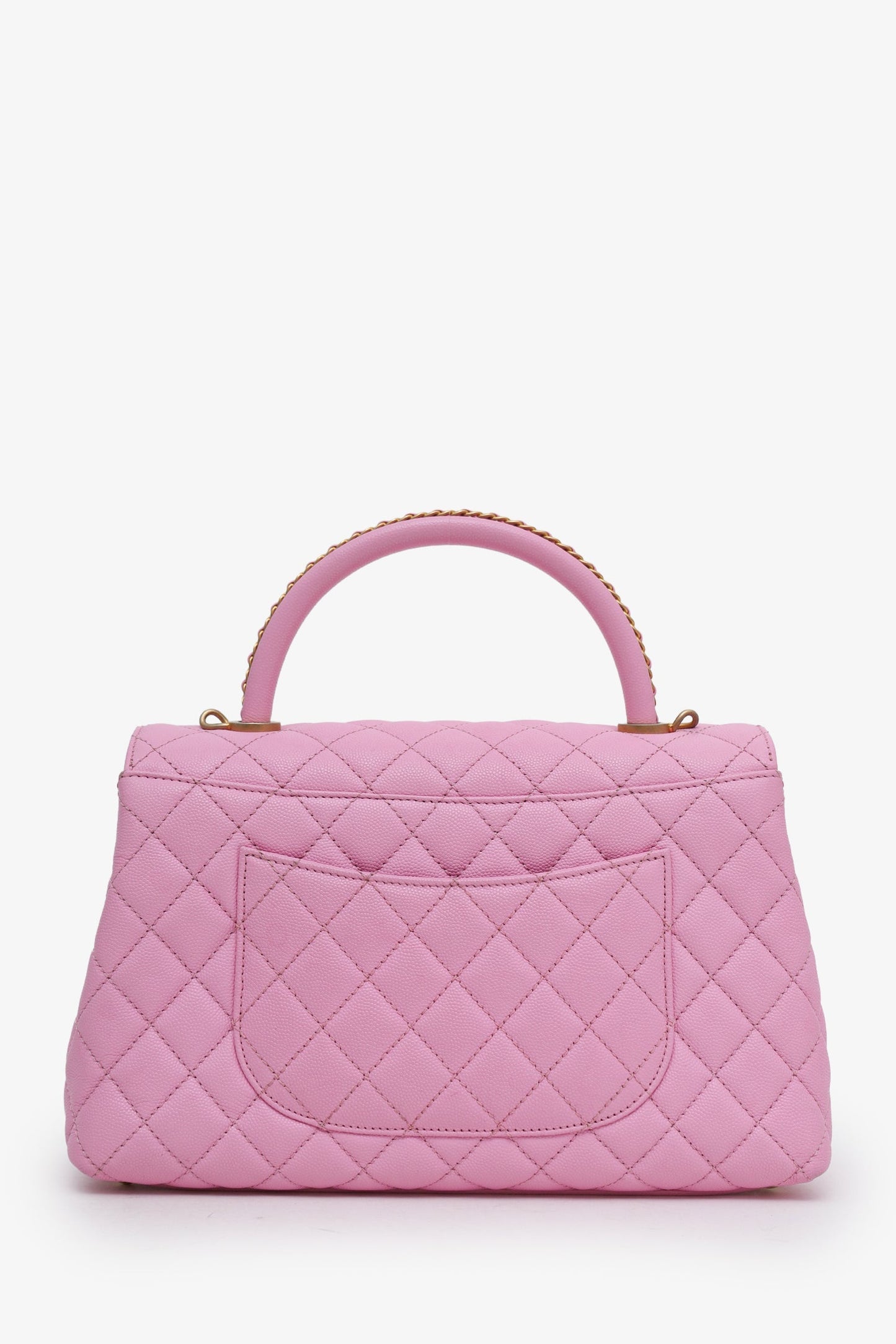 Chanel™ 23P Pink Caviar Medium Coco Top Handle Bag With Strap