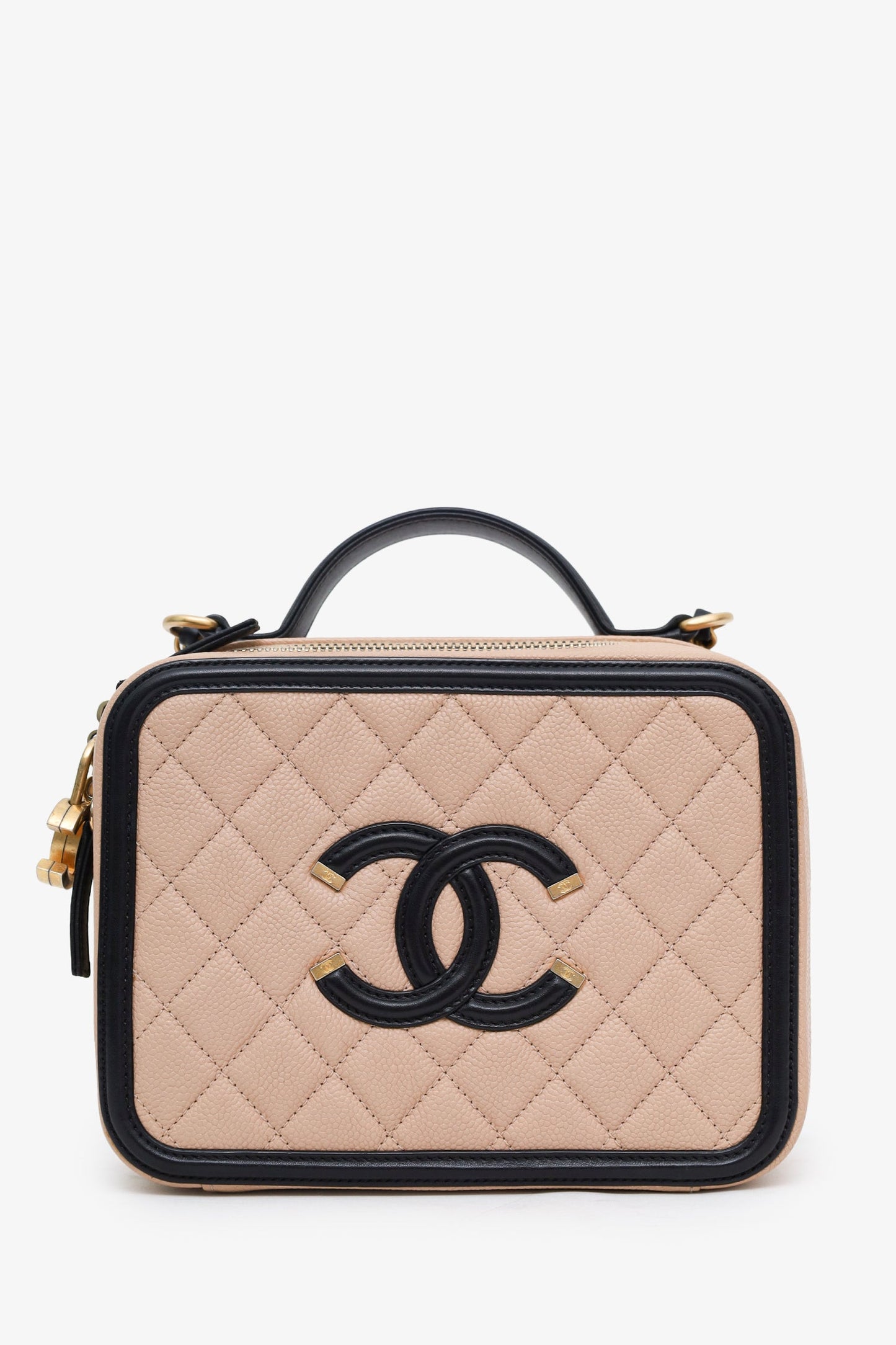 Chanel™ 2018-19 Caviar Medium Filigree Vanity Case Bag
