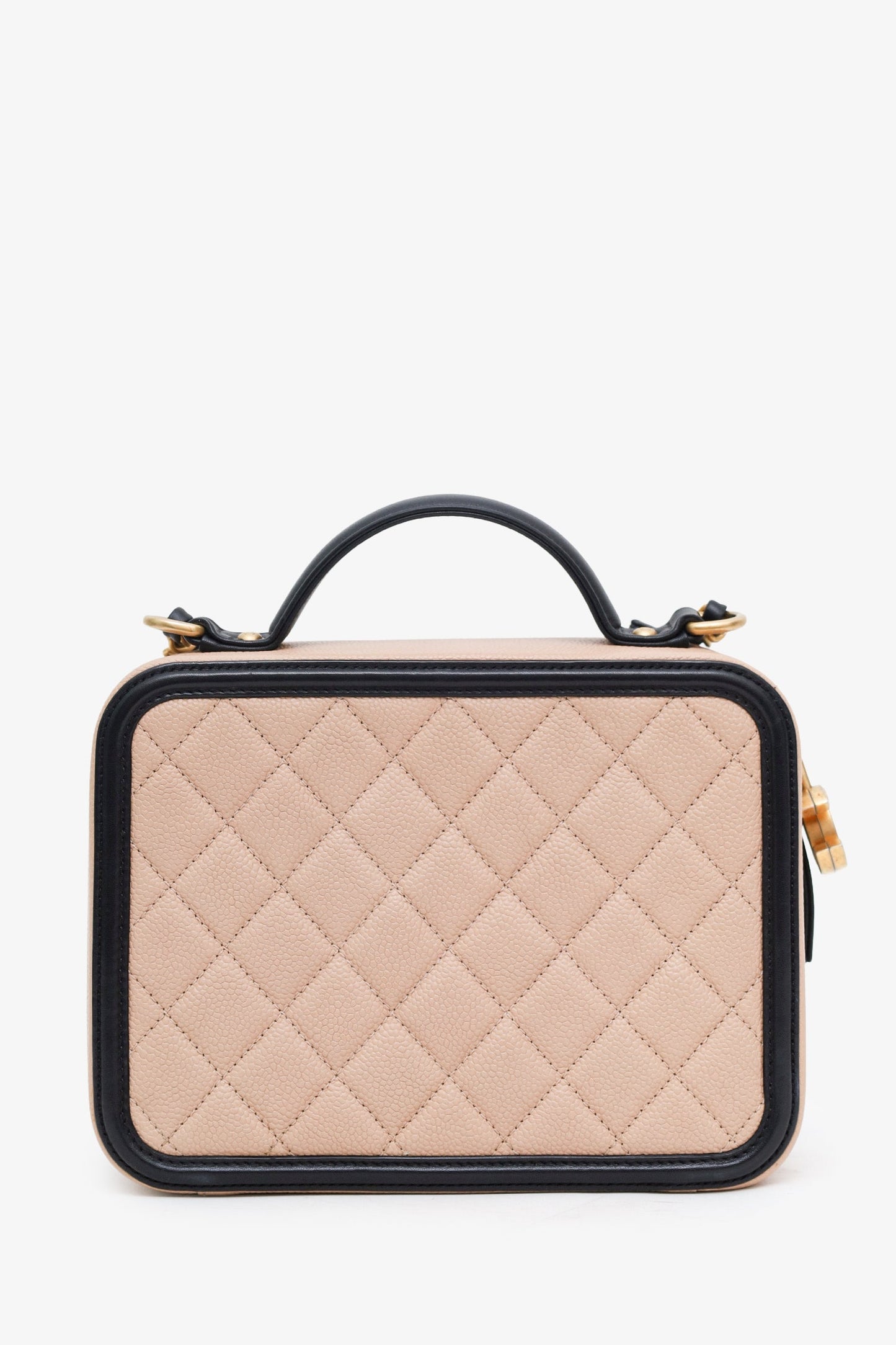 Chanel™ 2018-19 Caviar Medium Filigree Vanity Case Bag