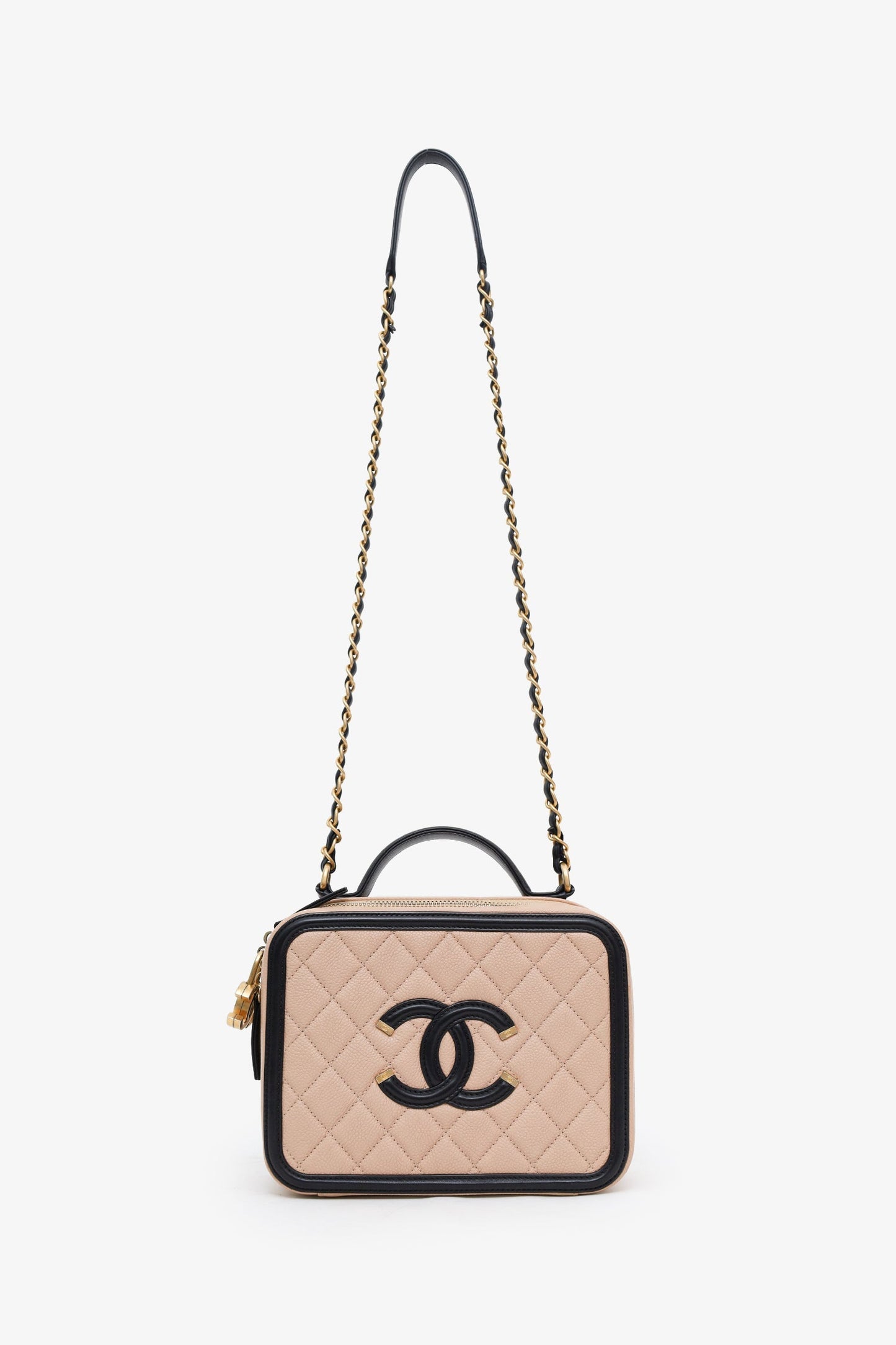 Chanel™ 2018-19 Caviar Medium Filigree Vanity Case Bag