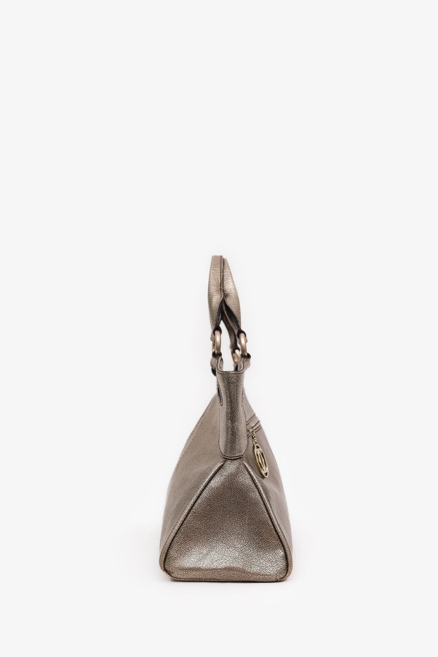 Cartier Silver Metallic Leather 'Marcello' De Cartier Shoulder Bag