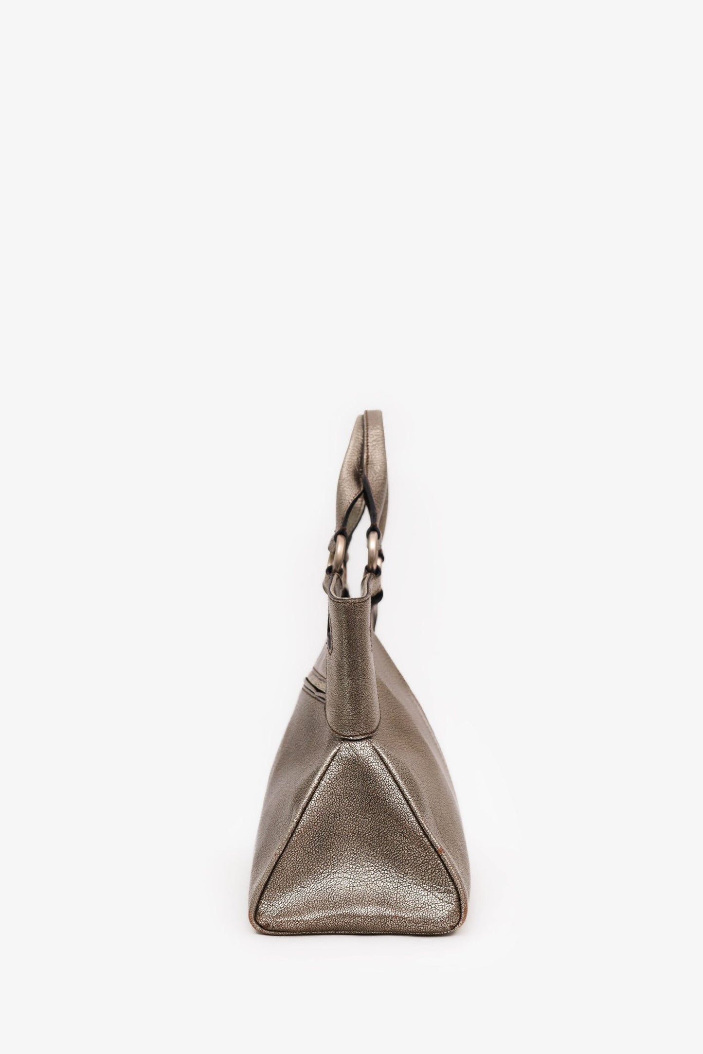 Cartier Silver Metallic Leather 'Marcello' De Cartier Shoulder Bag