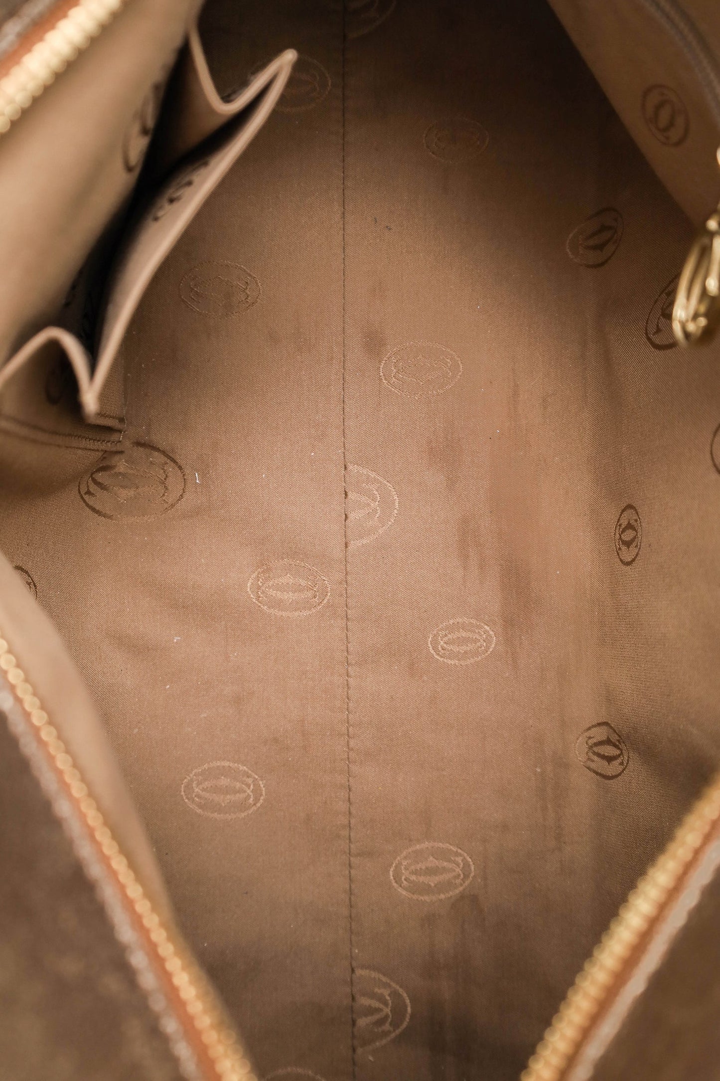 Cartier Silver Metallic Leather 'Marcello' De Cartier Shoulder Bag
