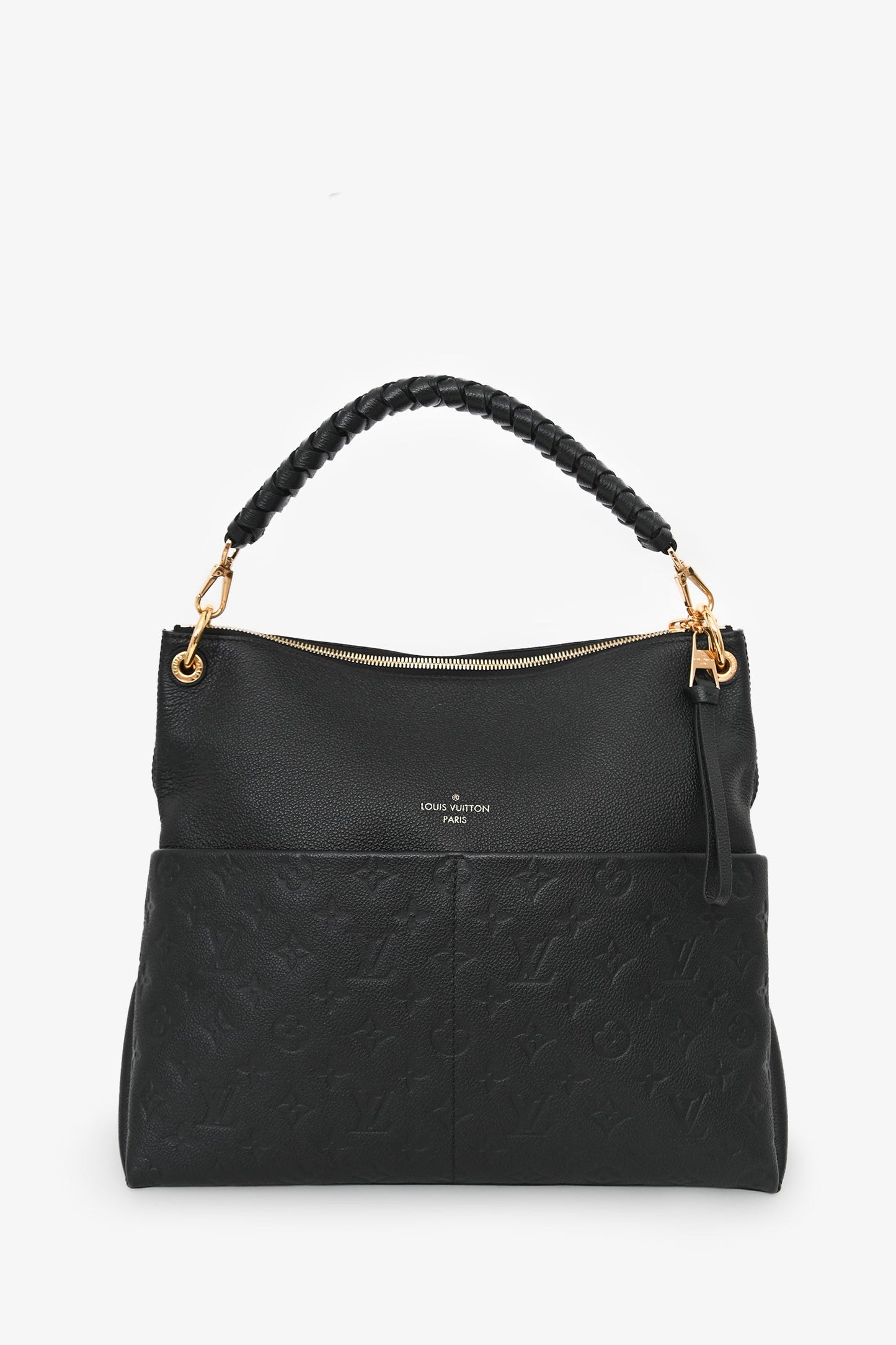 Louis Vuitton Black Leather Monogram Empreinte Maida Hobo Shoulder Bag