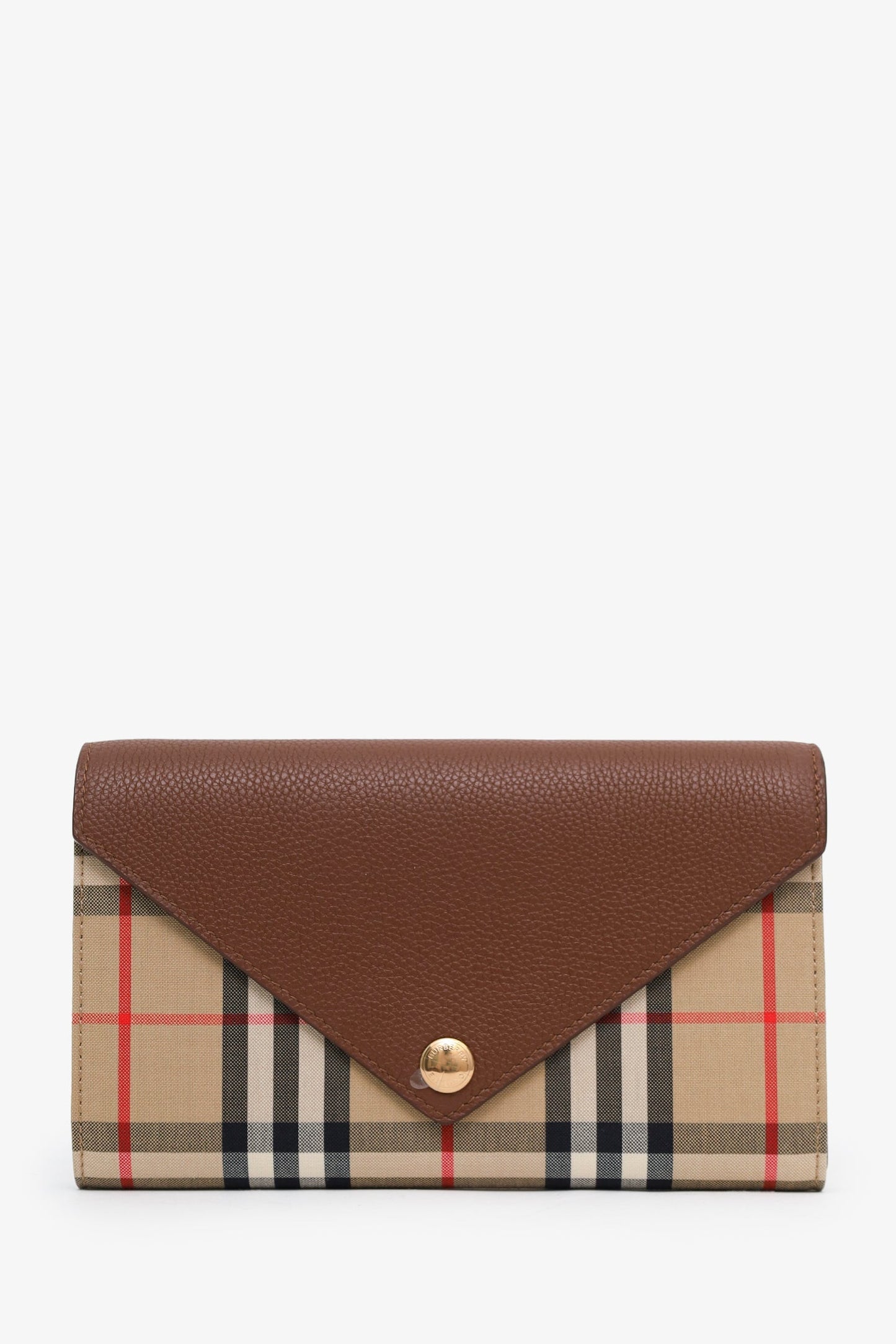 Burberry Beige/Brown House Check Hannah Envelope Wallet On Strap