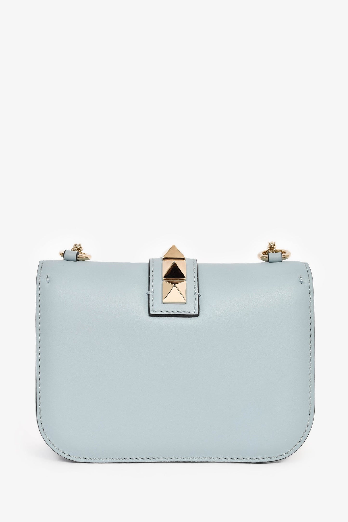 Valentino Blue Leather Roman Stud Shoulder Bag