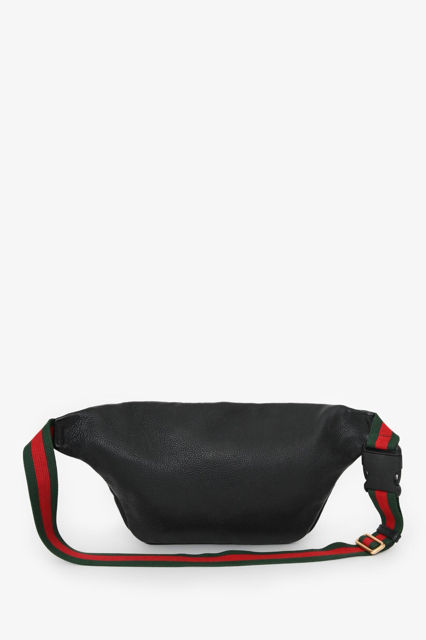 Gucci Black Leather Web Strap Belt Bag