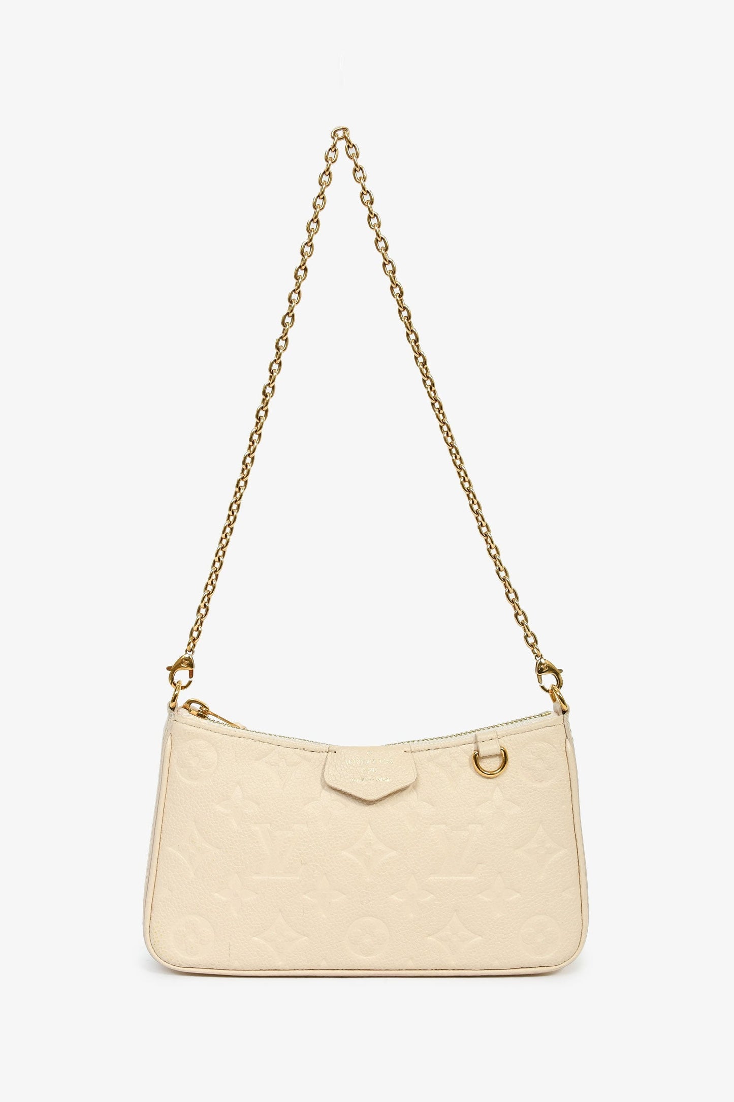 Louis Vuitton Cream Monogram Empreinte 'Easy Pouch' On Strap Bag