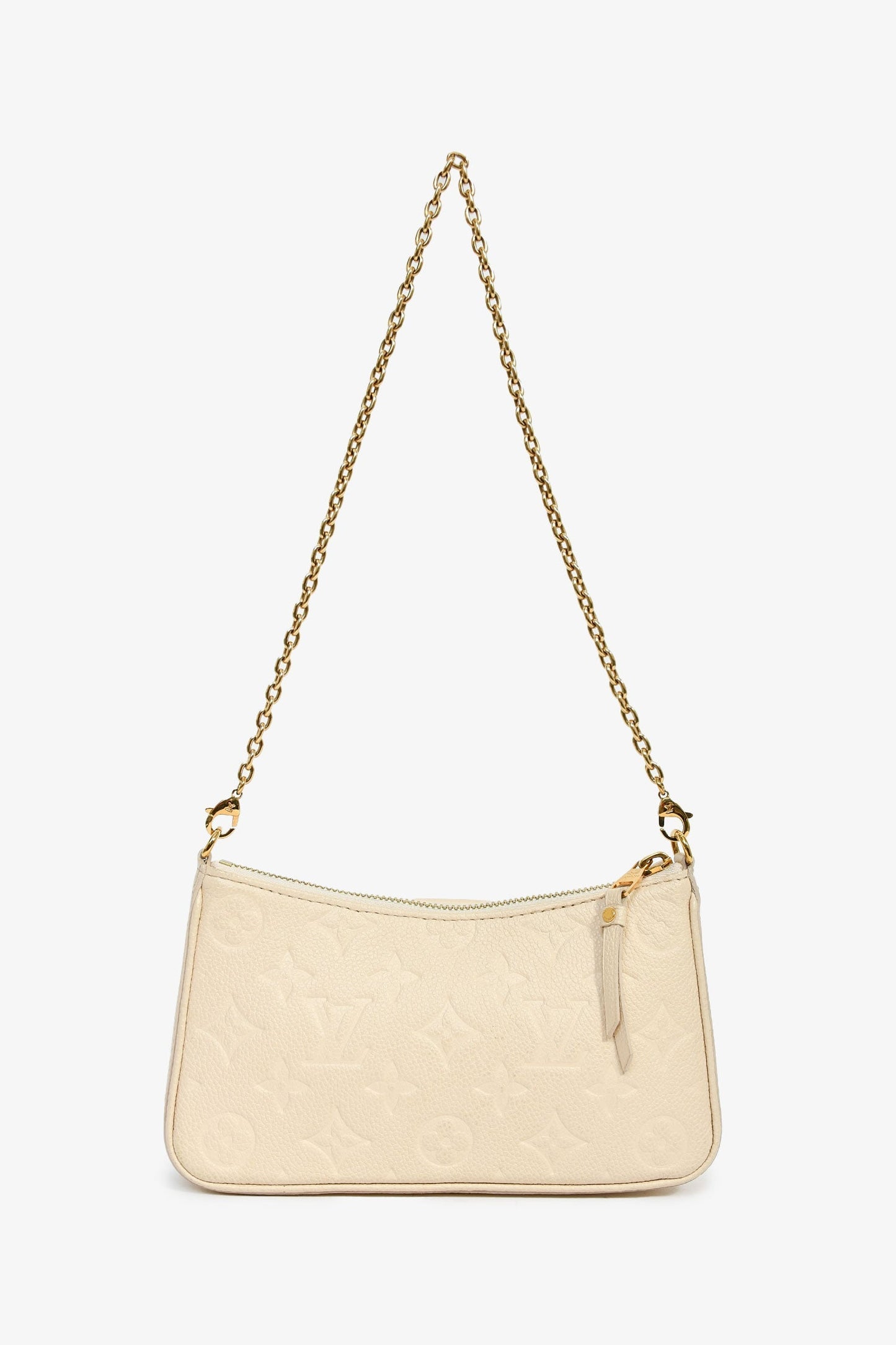 Louis Vuitton Cream Monogram Empreinte 'Easy Pouch' On Strap Bag