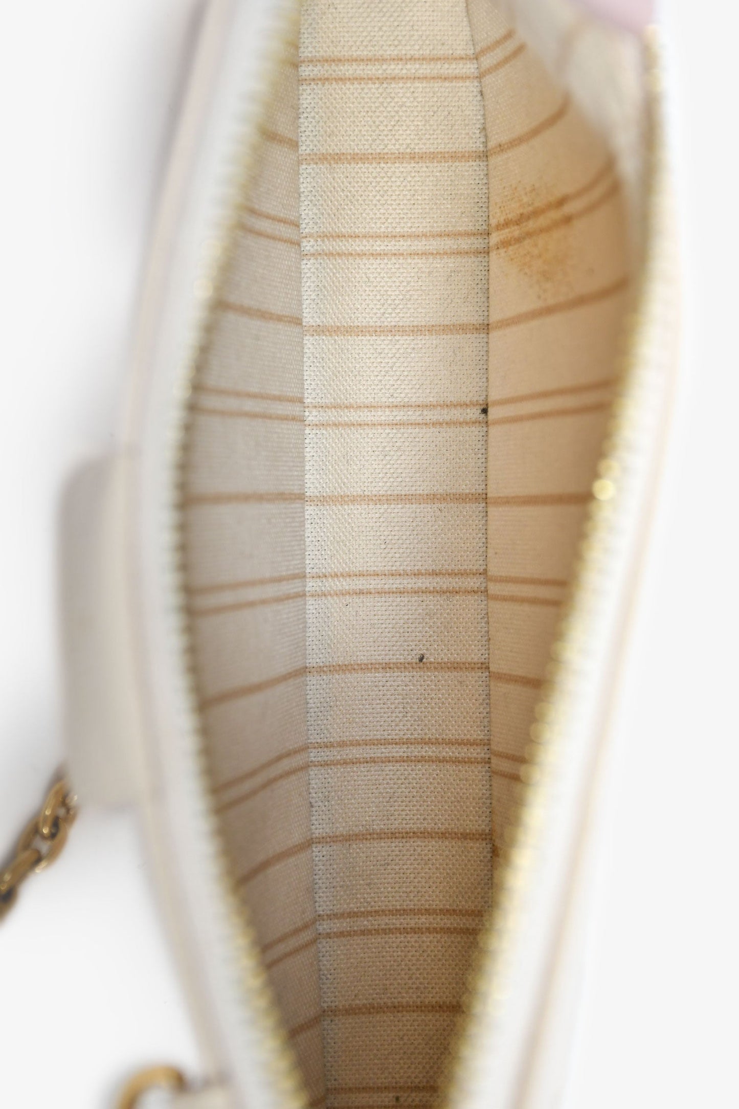 Louis Vuitton Cream Monogram Empreinte 'Easy Pouch' On Strap Bag