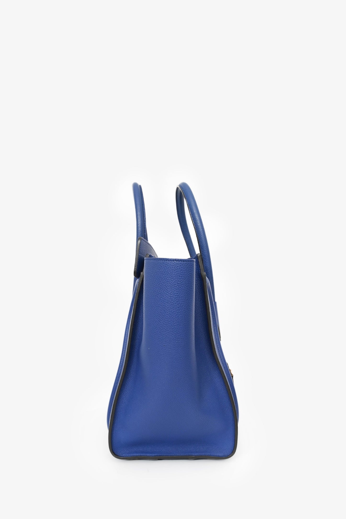 Celine Electric Blue Grained Leather Mini Luggage Tote