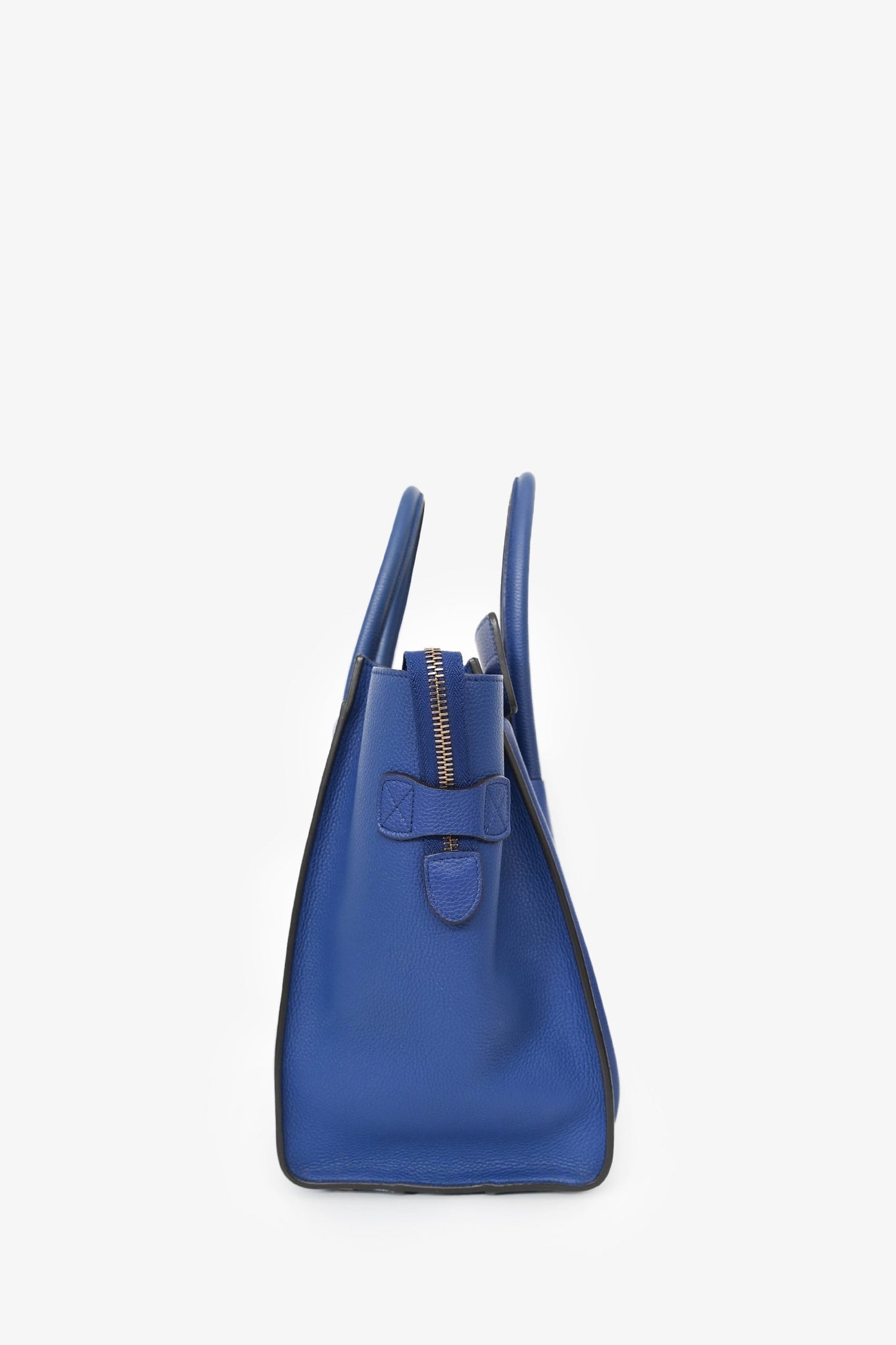 Celine Electric Blue Grained Leather Mini Luggage Tote