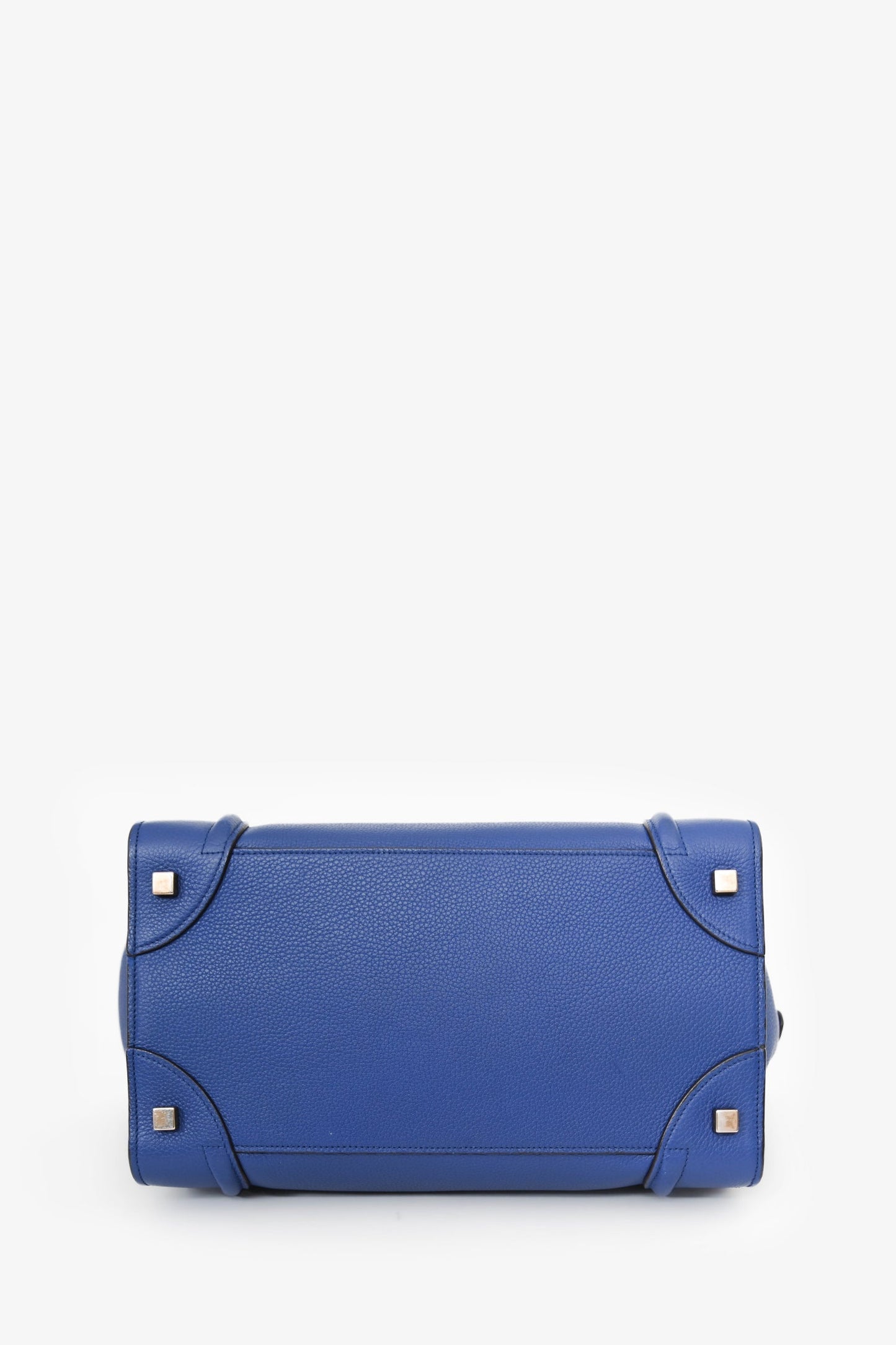 Celine Electric Blue Grained Leather Mini Luggage Tote