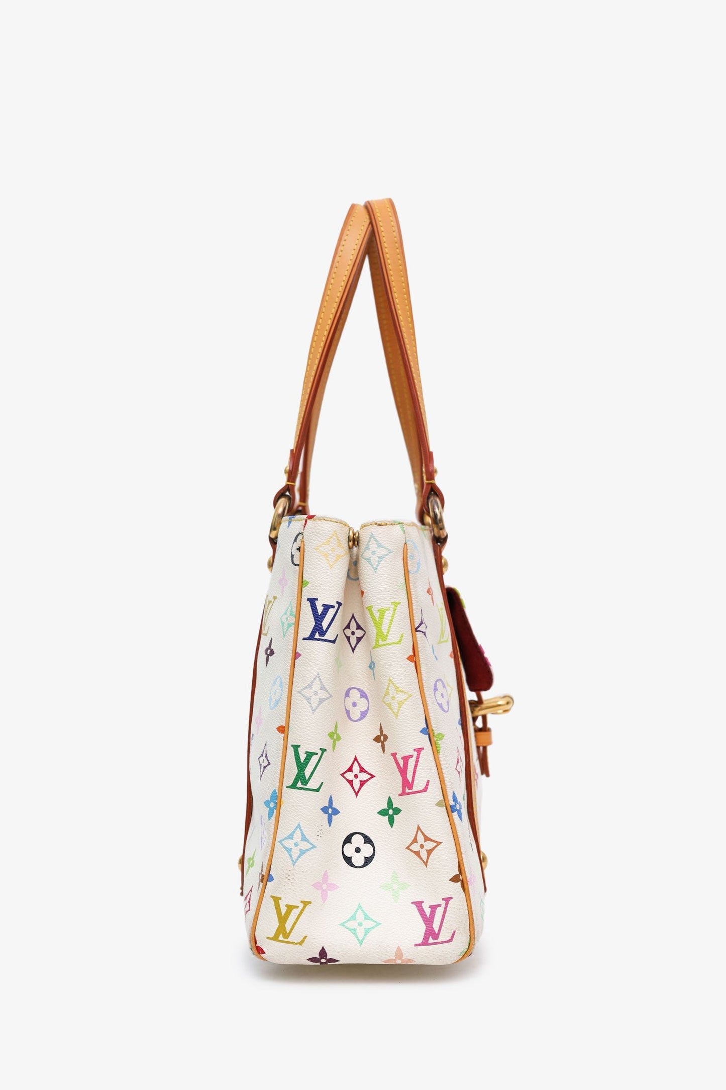 Louis Vuitton x Takashi Murakami White Multicolour Monogram Aurelia Tote