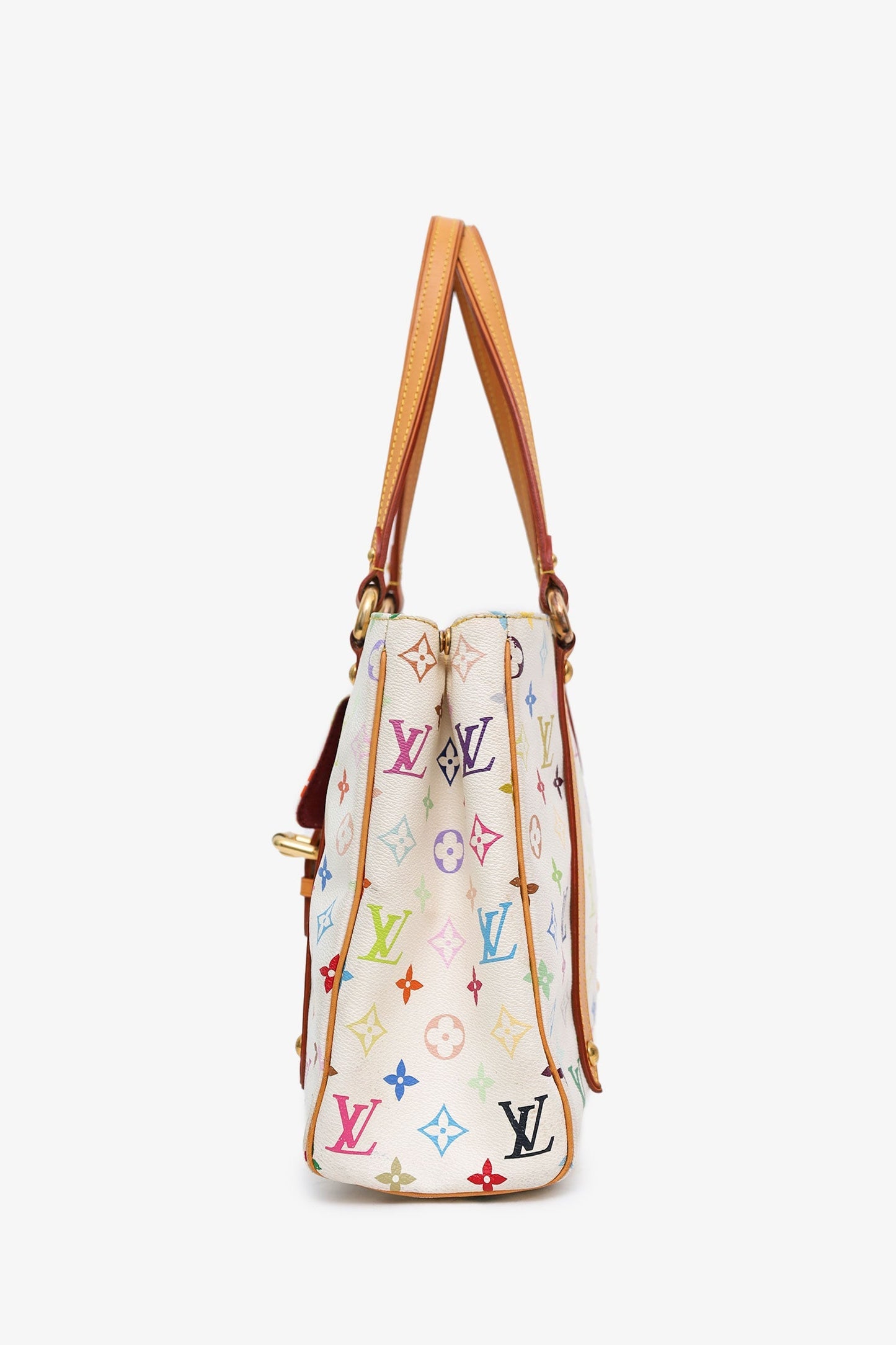 Louis Vuitton x Takashi Murakami White Multicolour Monogram Aurelia Tote