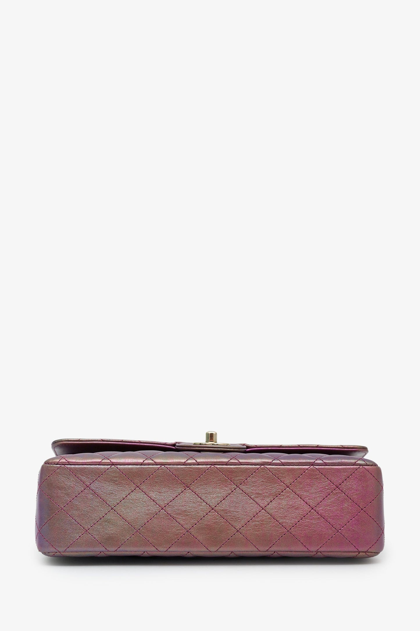 Chanel™ 20B Purple Quilted Iridescent Lambskin Medium Classic Double Flap Bag