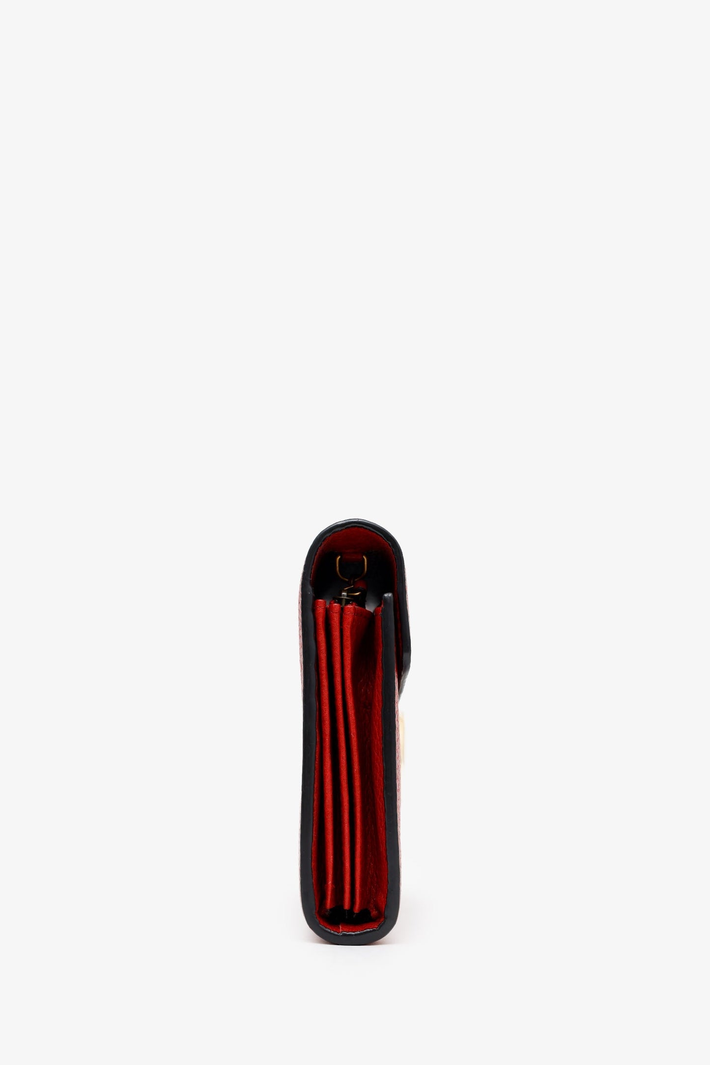 Gucci Red Calfskin GG Marmont Chain Wallet