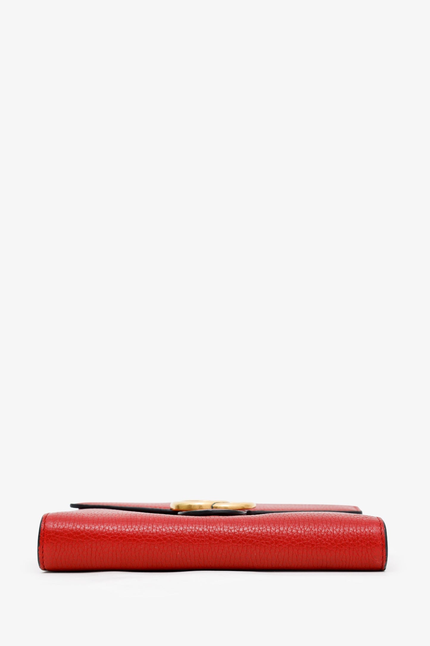 Gucci Red Calfskin GG Marmont Chain Wallet