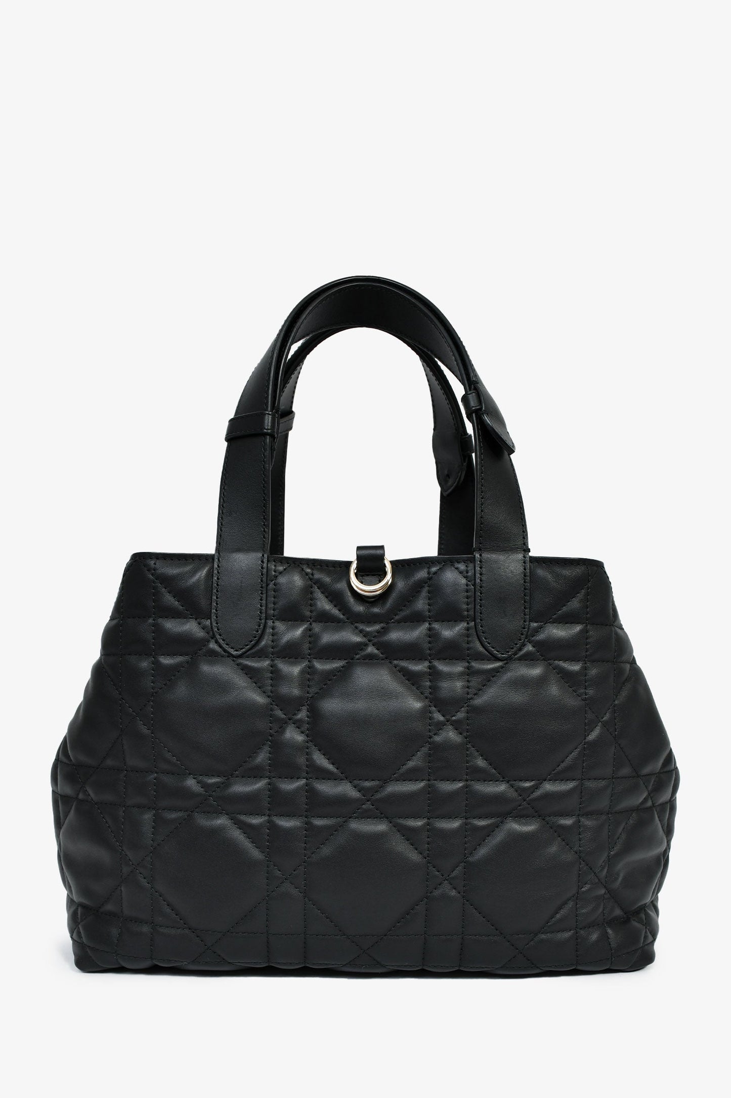 Christian Dior 2024 Black Cannage Lambskin Leather Medium 'Toujours' Bag