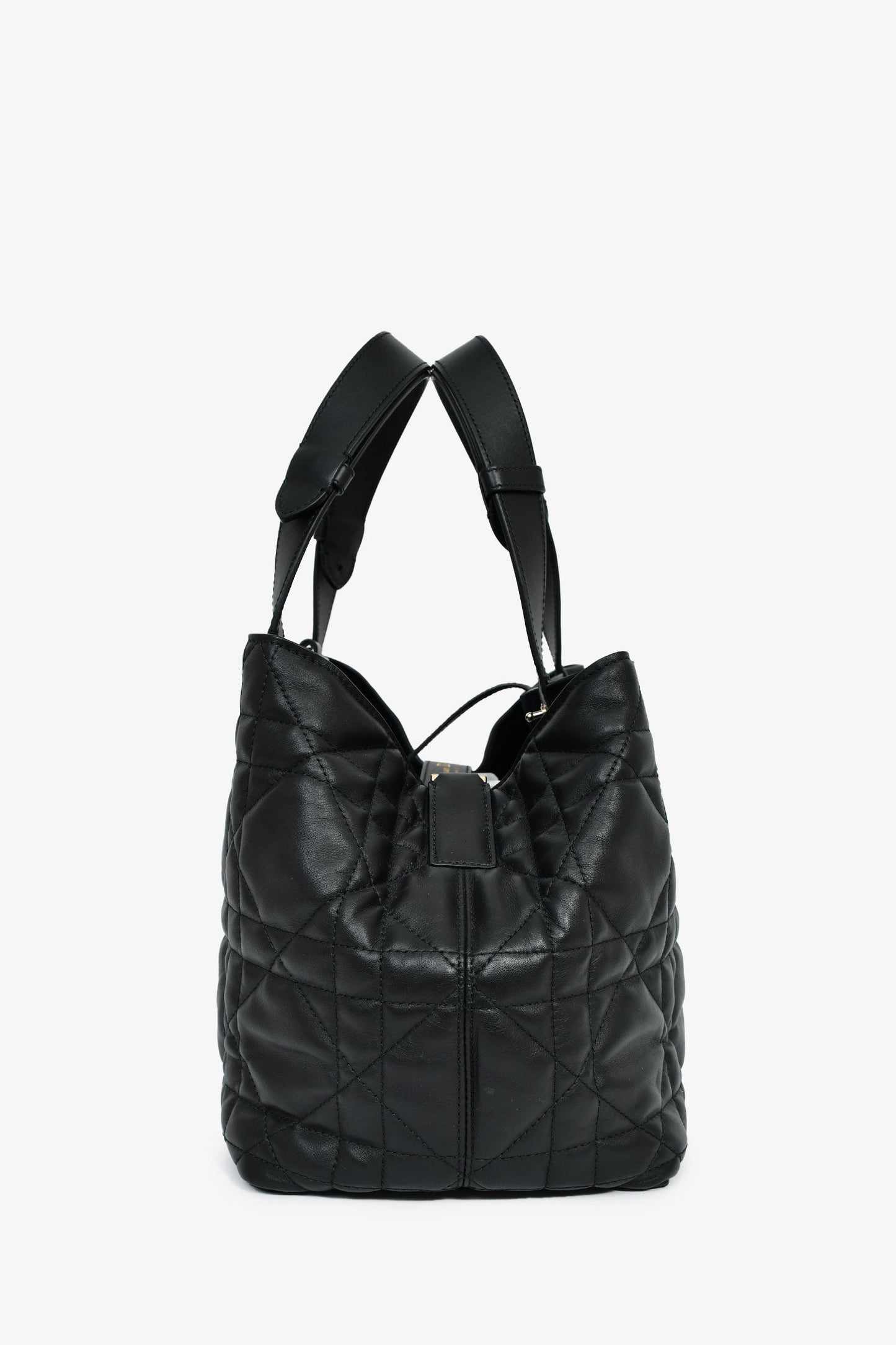 Christian Dior 2024 Black Cannage Lambskin Leather Medium 'Toujours' Bag