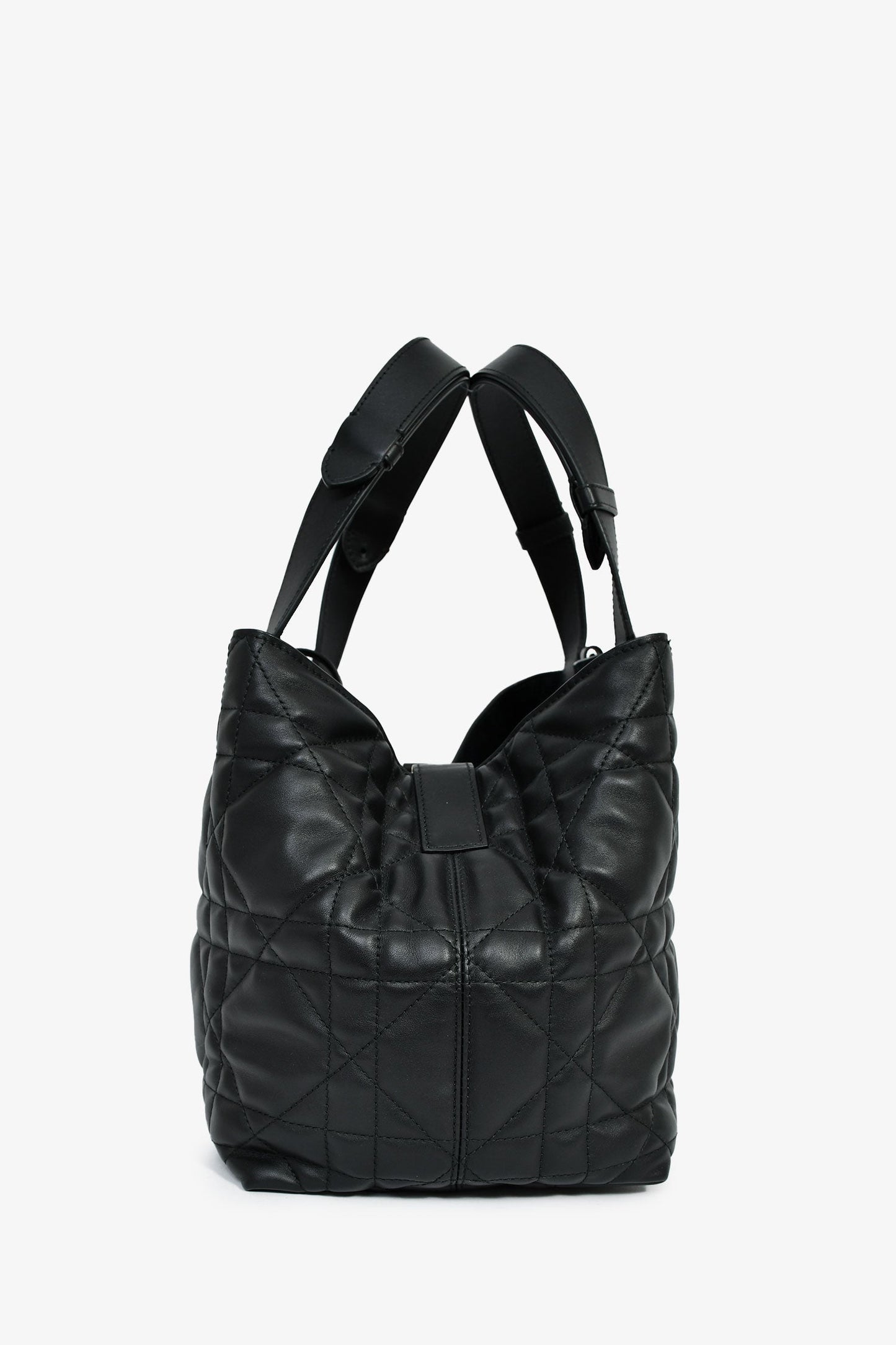 Christian Dior 2024 Black Cannage Lambskin Leather Medium 'Toujours' Bag