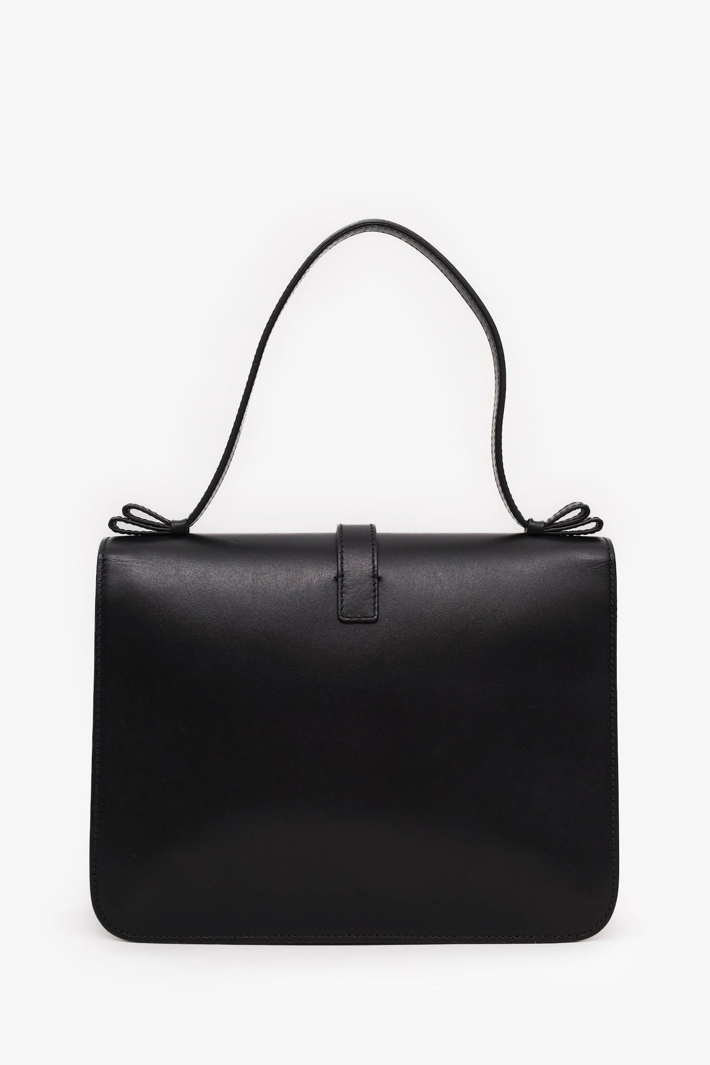 RED Valentino Black Leather Floral Suede Shoulder Bag With Strap