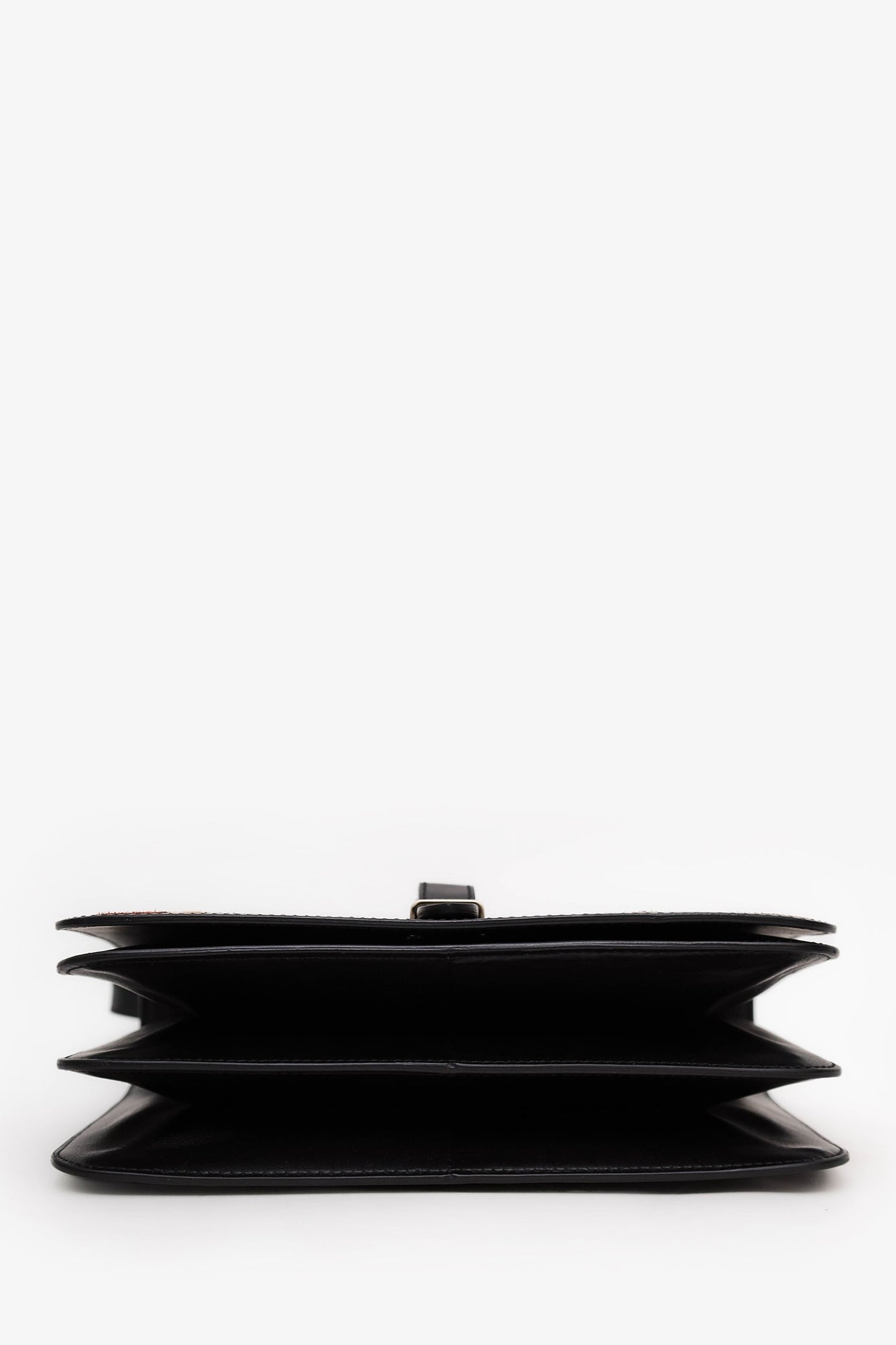 RED Valentino Black Leather Floral Suede Shoulder Bag With Strap