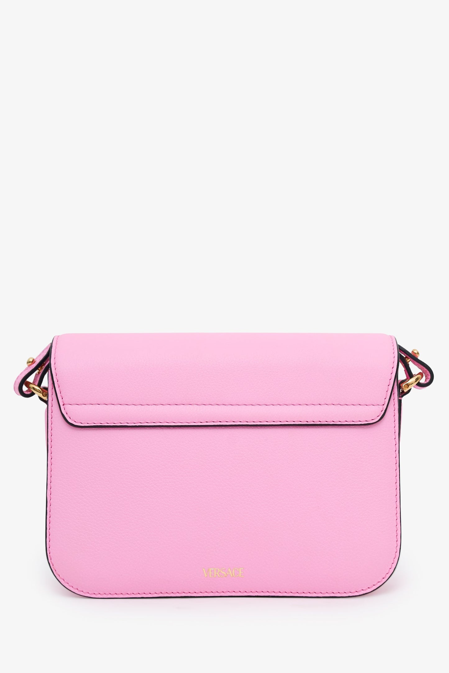 Versace Pink Grained Calfskin La Medusa Shoulder Bag