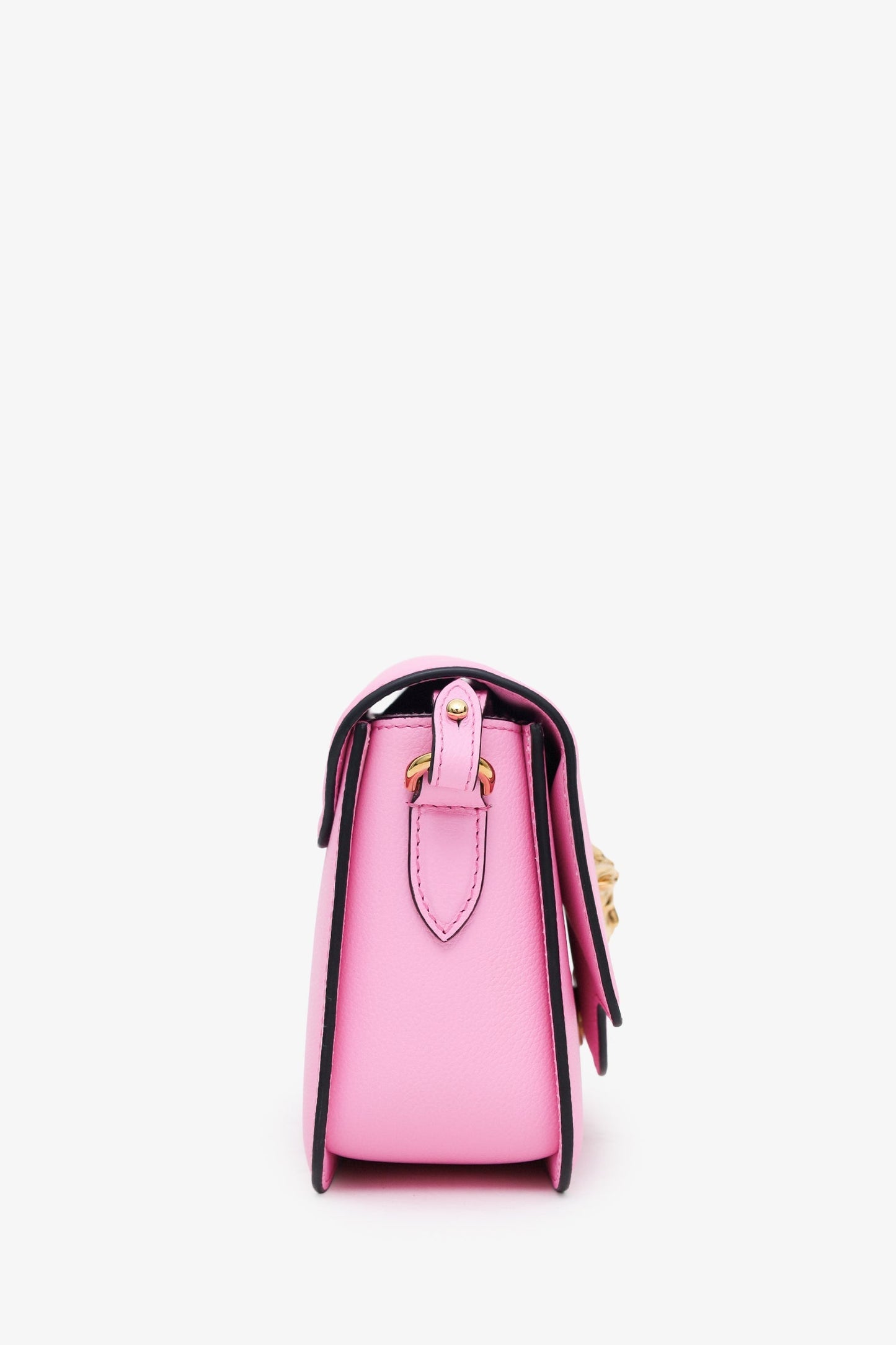 Versace Pink Grained Calfskin La Medusa Shoulder Bag