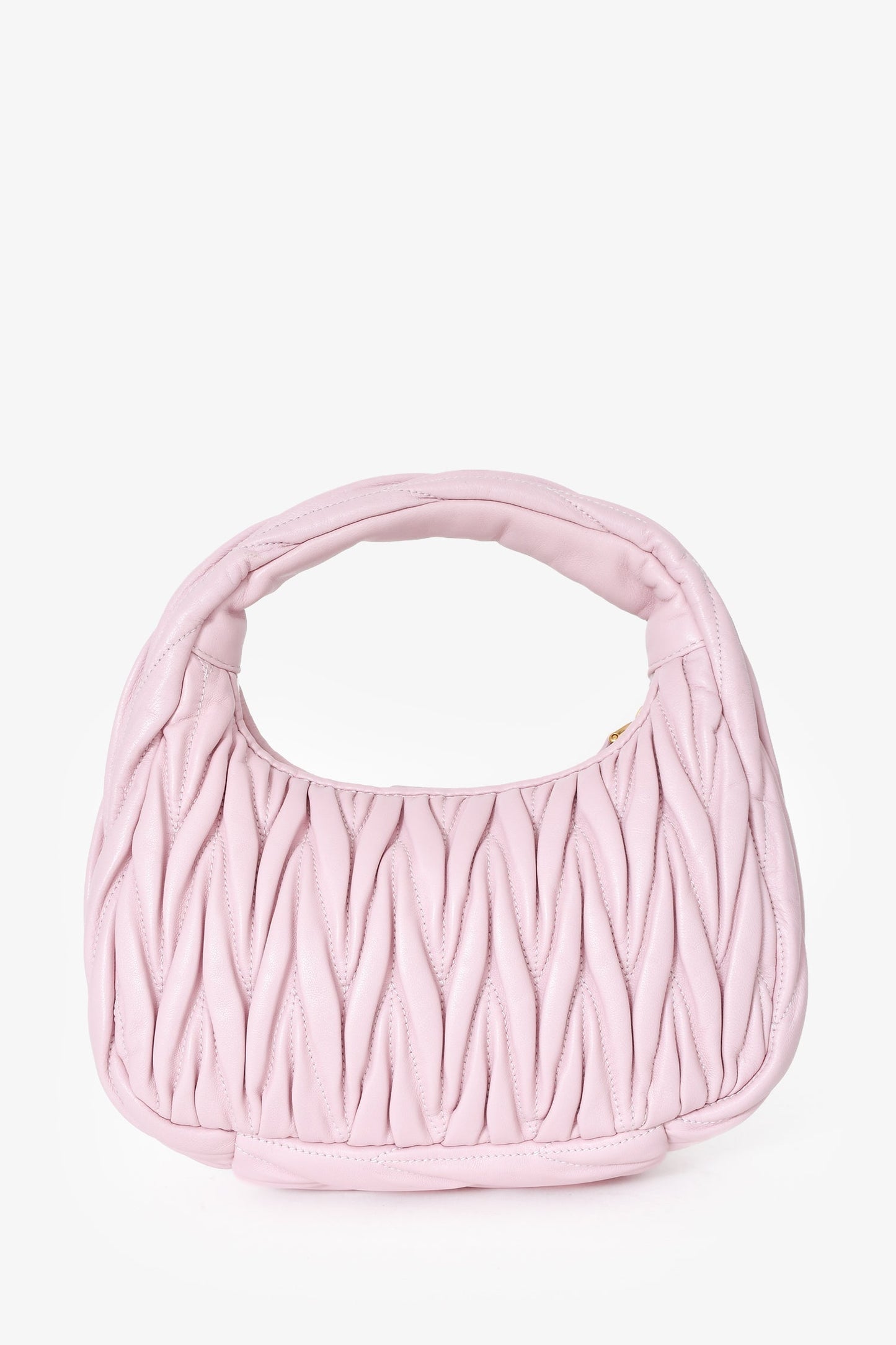 Miu Miu Powder Pink Nappa Matelasse Small Wander Hobo