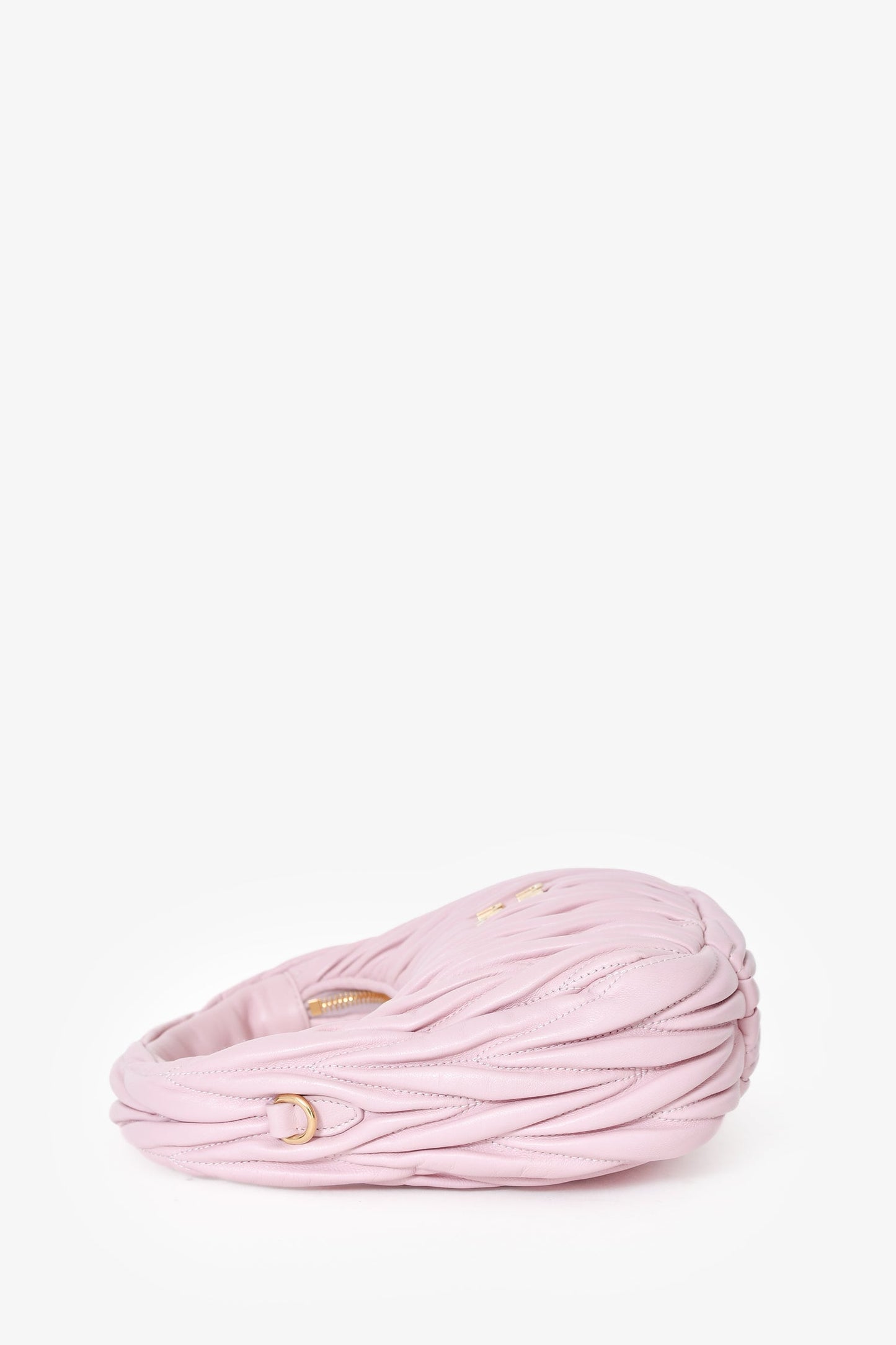 Miu Miu Powder Pink Nappa Matelasse Small Wander Hobo