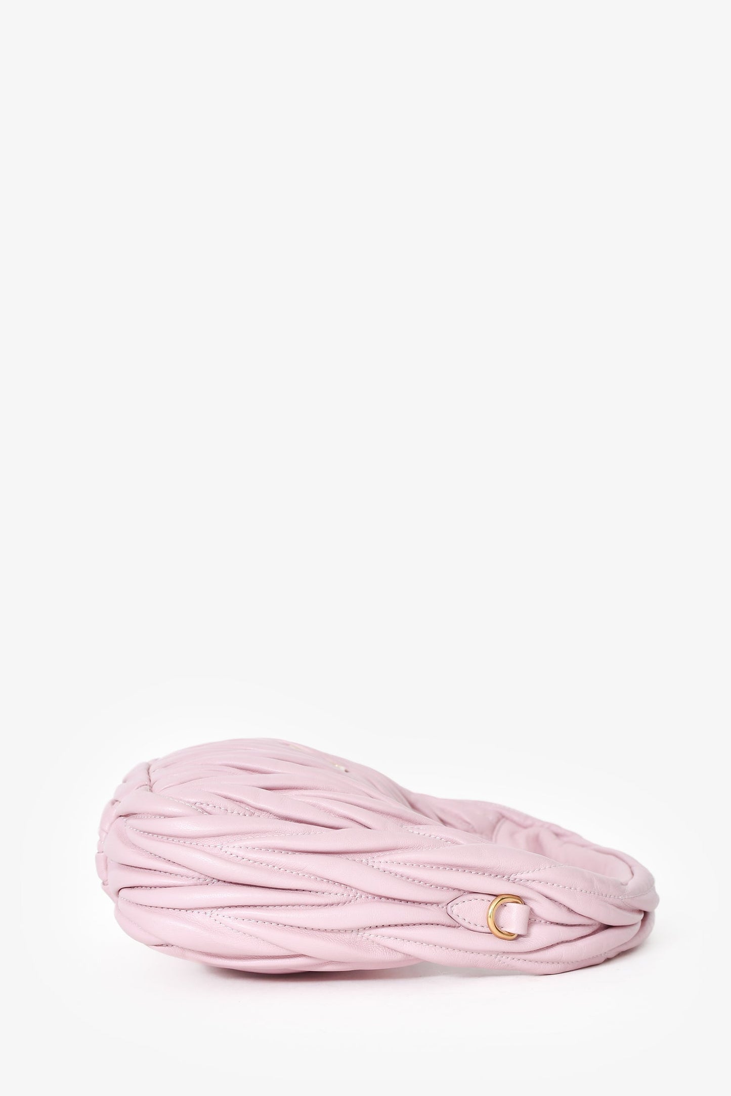 Miu Miu Powder Pink Nappa Matelasse Small Wander Hobo