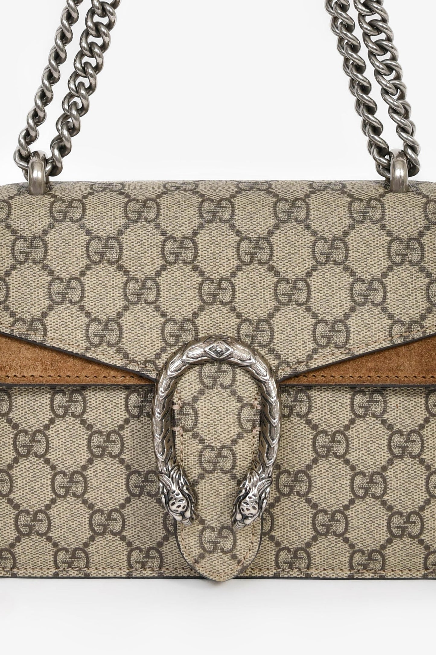 Gucci Beige Canvas/Leather Mini Dionysus Chain Shoulder Bag