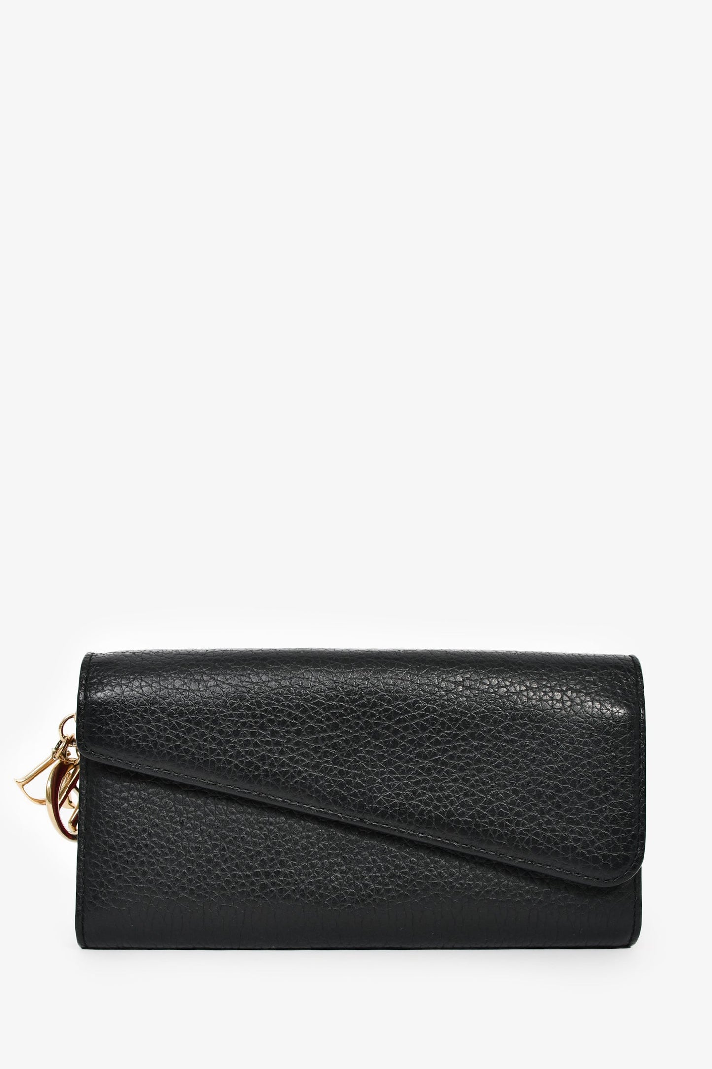 Christian Dior 2014 Black Leather 'Diorissimo Rencontre' Wallet on Chain