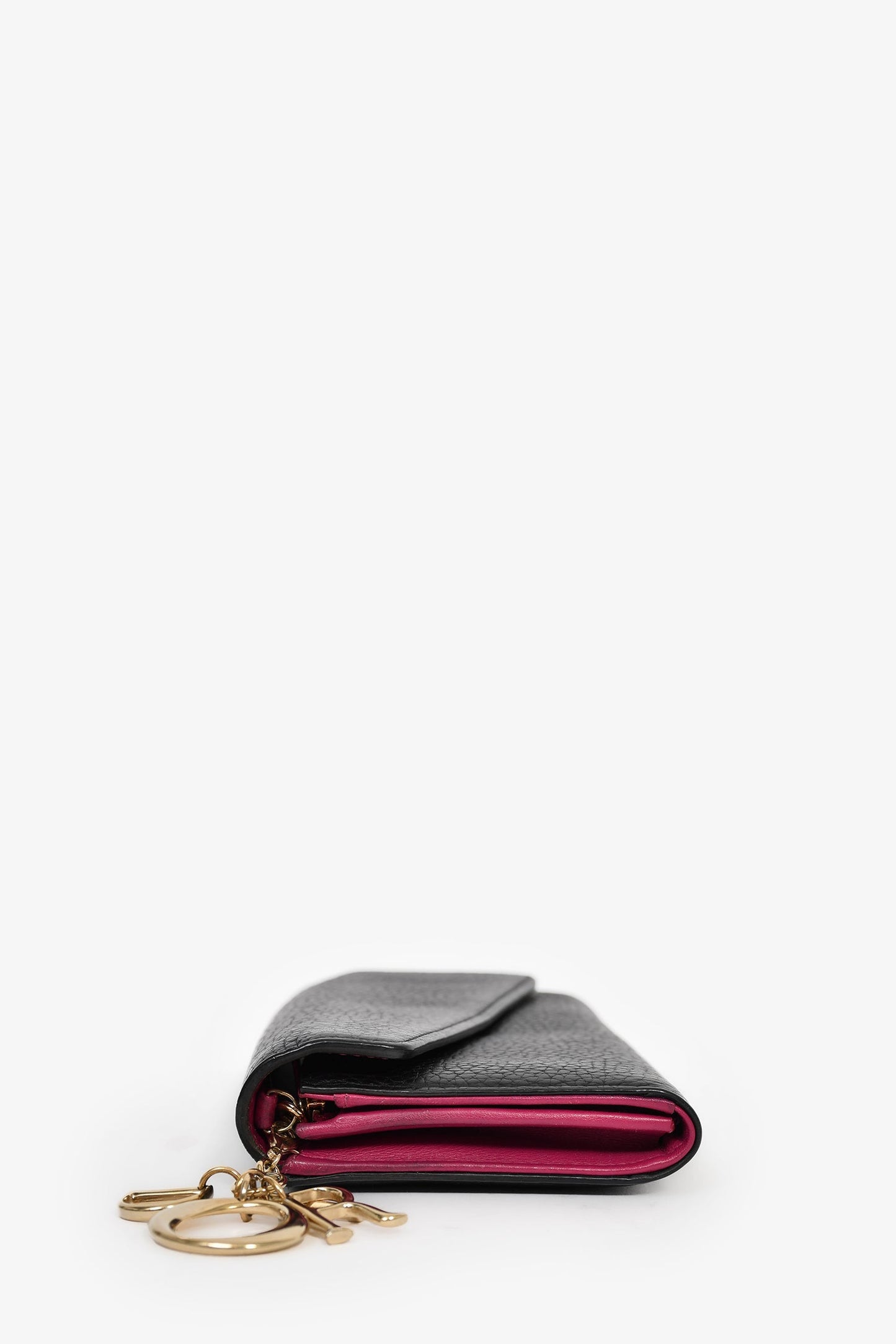 Christian Dior 2014 Black Leather 'Diorissimo Rencontre' Wallet on Chain