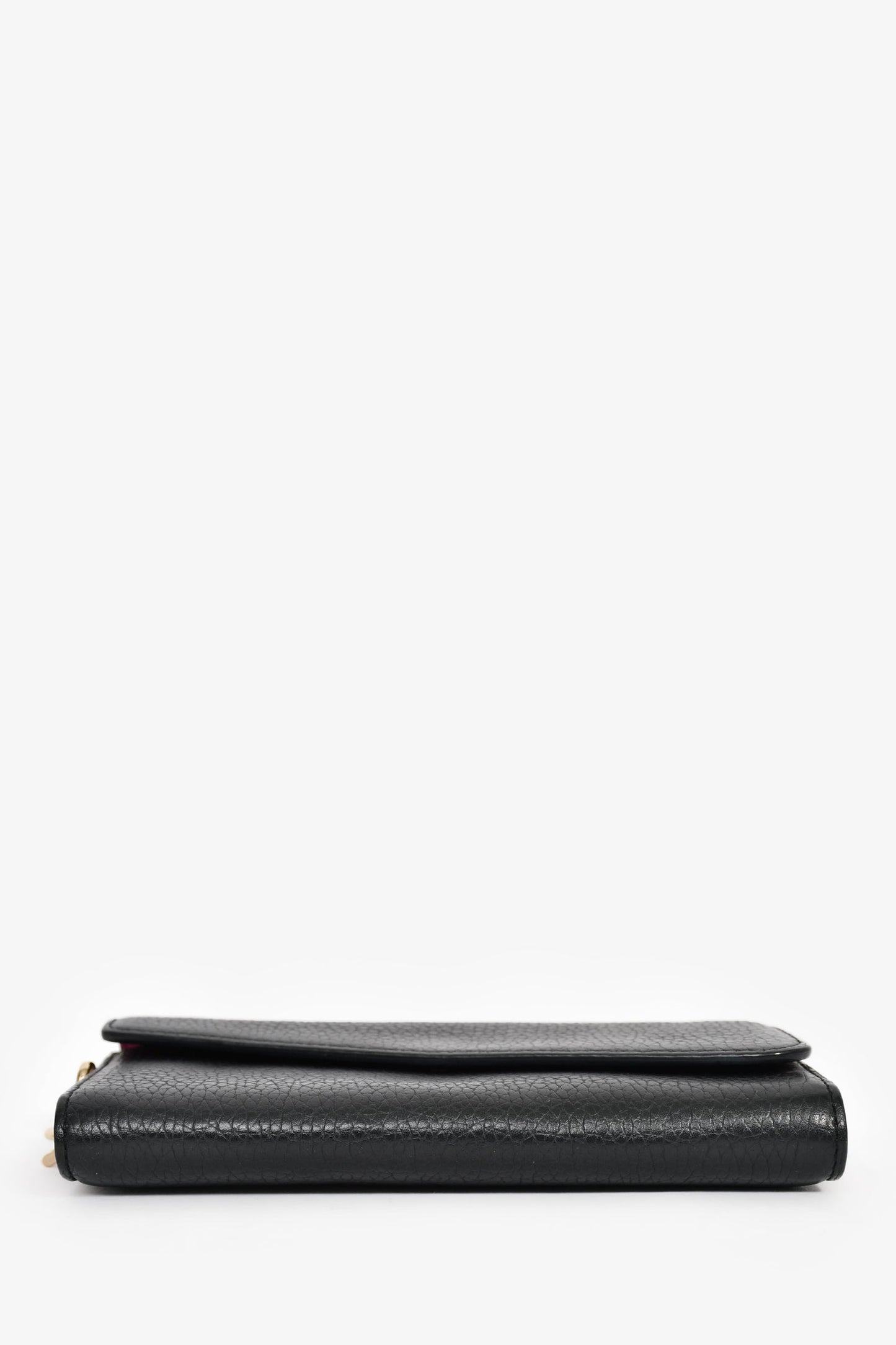 Christian Dior 2014 Black Leather 'Diorissimo Rencontre' Wallet on Chain