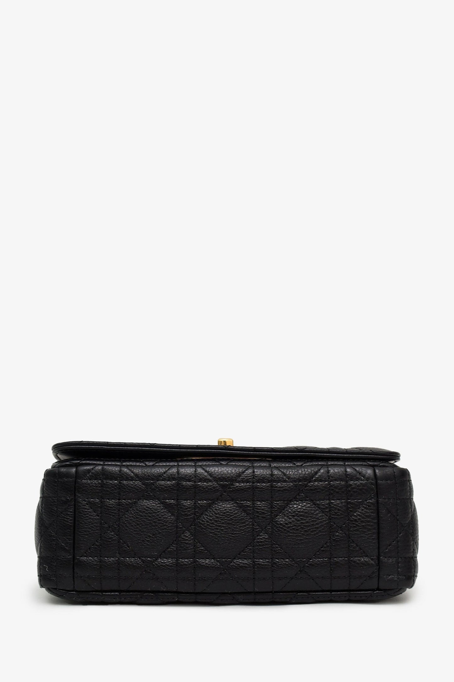 Christian Dior 2023 Black Supple Cannage Calfskin Leather Small Dior Caro Bag