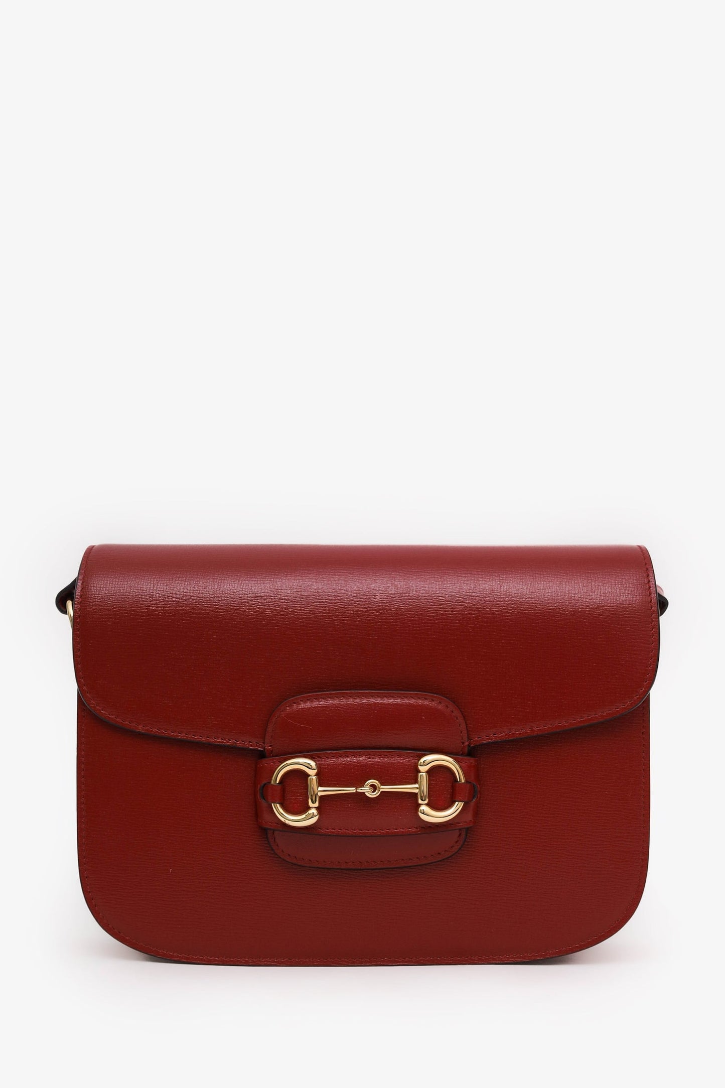 Gucci Red Leather Horsebit Medium 1955 Shoulder Bag