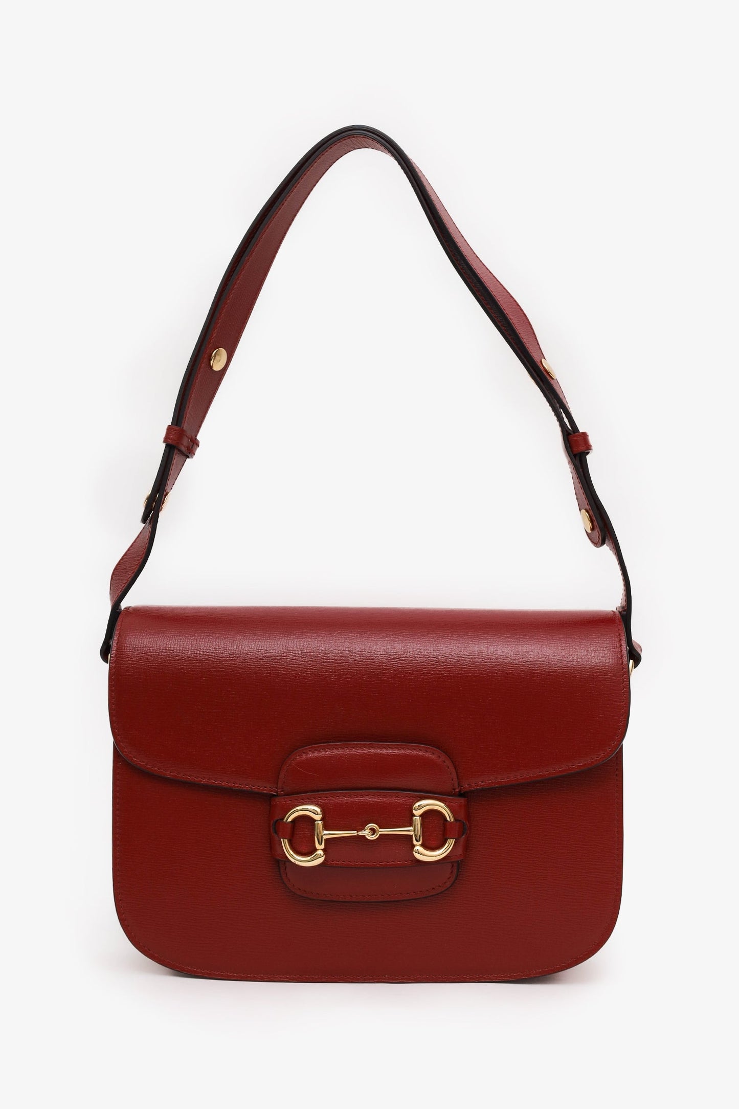 Gucci Red Leather Horsebit Medium 1955 Shoulder Bag