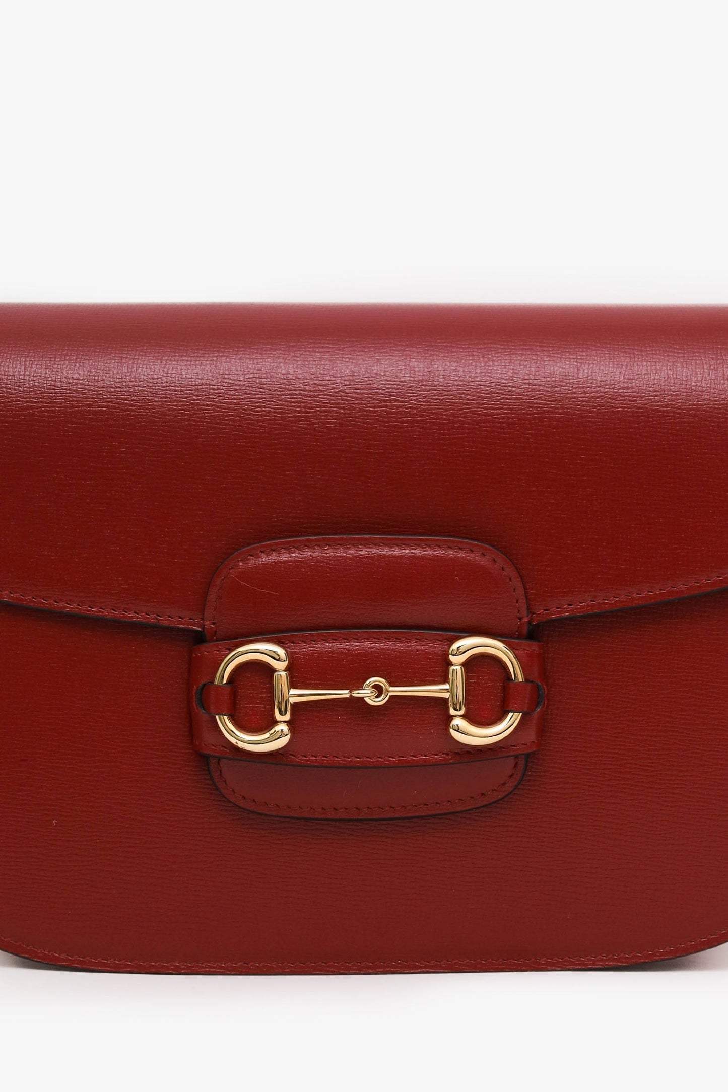 Gucci Red Leather Horsebit Medium 1955 Shoulder Bag