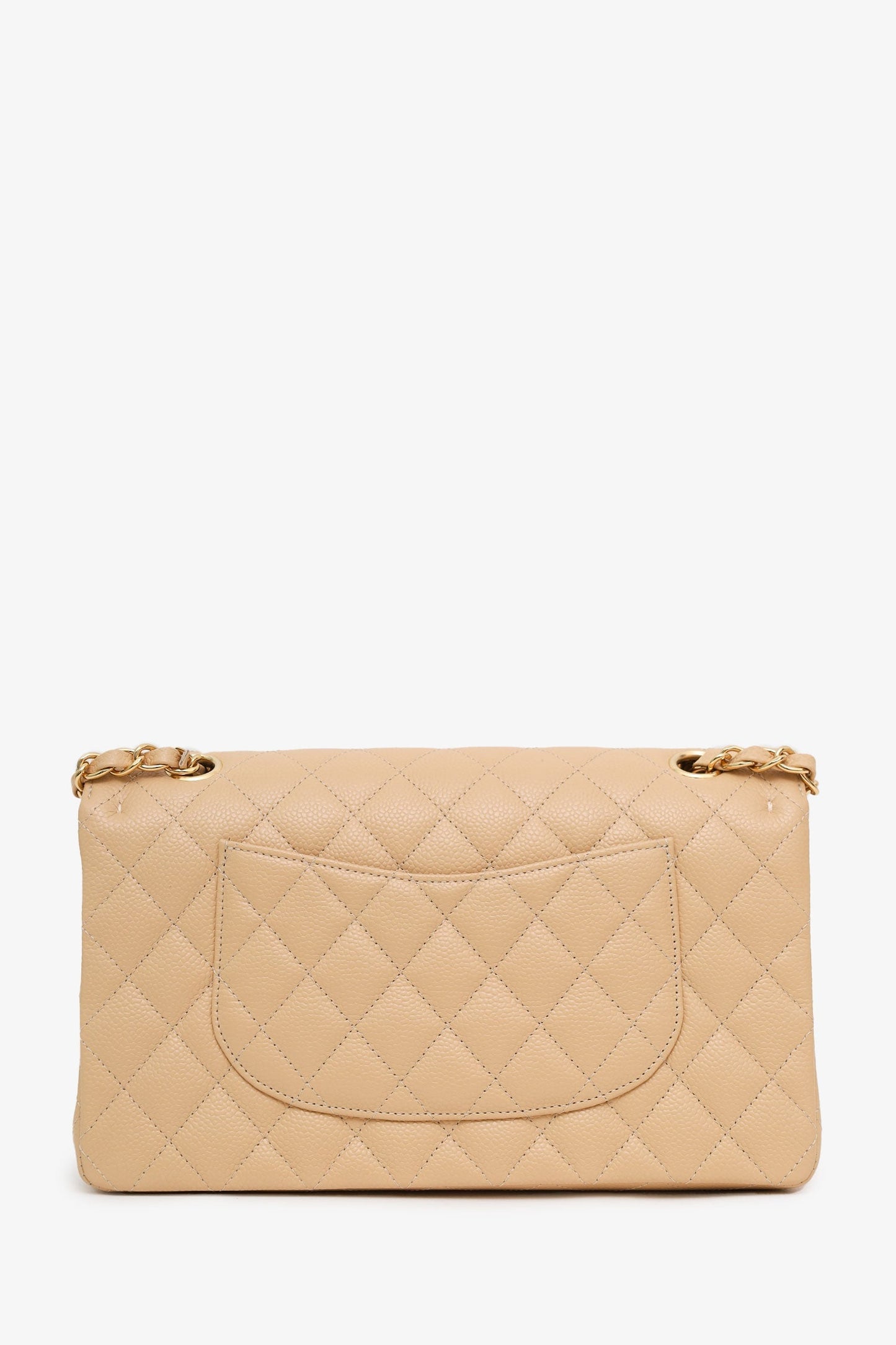 Chanel™ Beige Caviar Medium Classic Double Flap Bag
