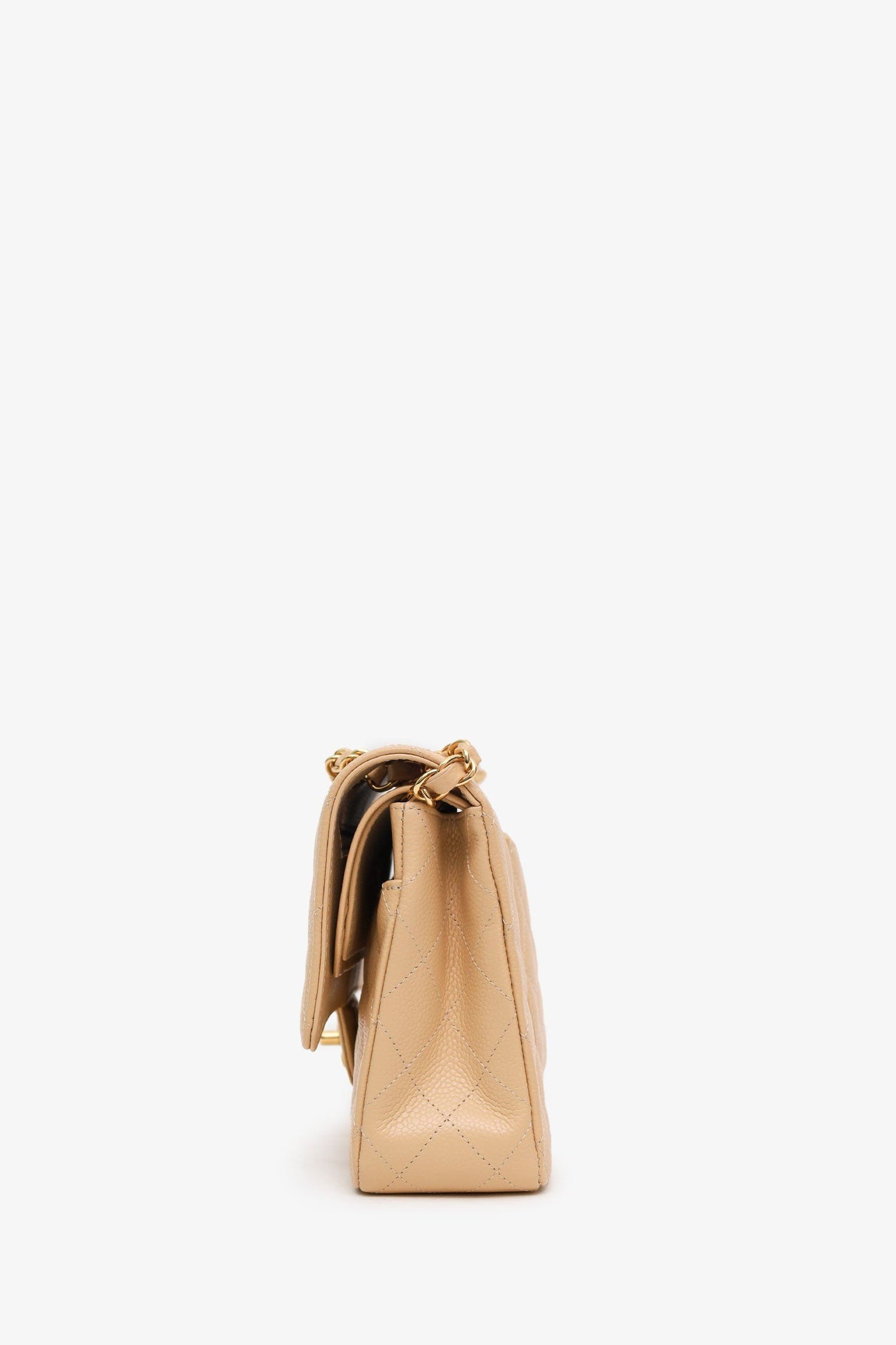 Chanel™ Beige Caviar Medium Classic Double Flap Bag