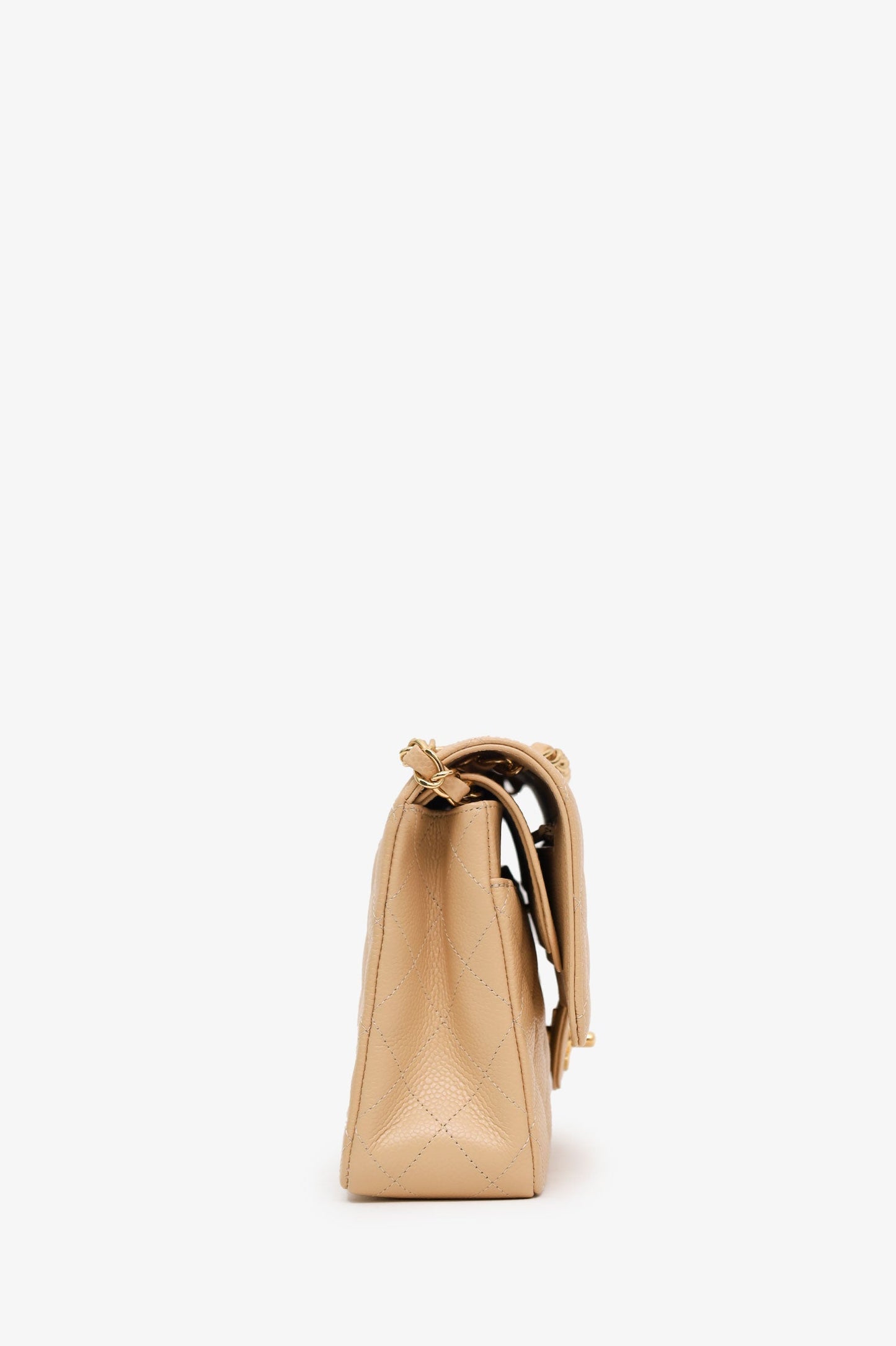 Chanel™ Beige Caviar Medium Classic Double Flap Bag
