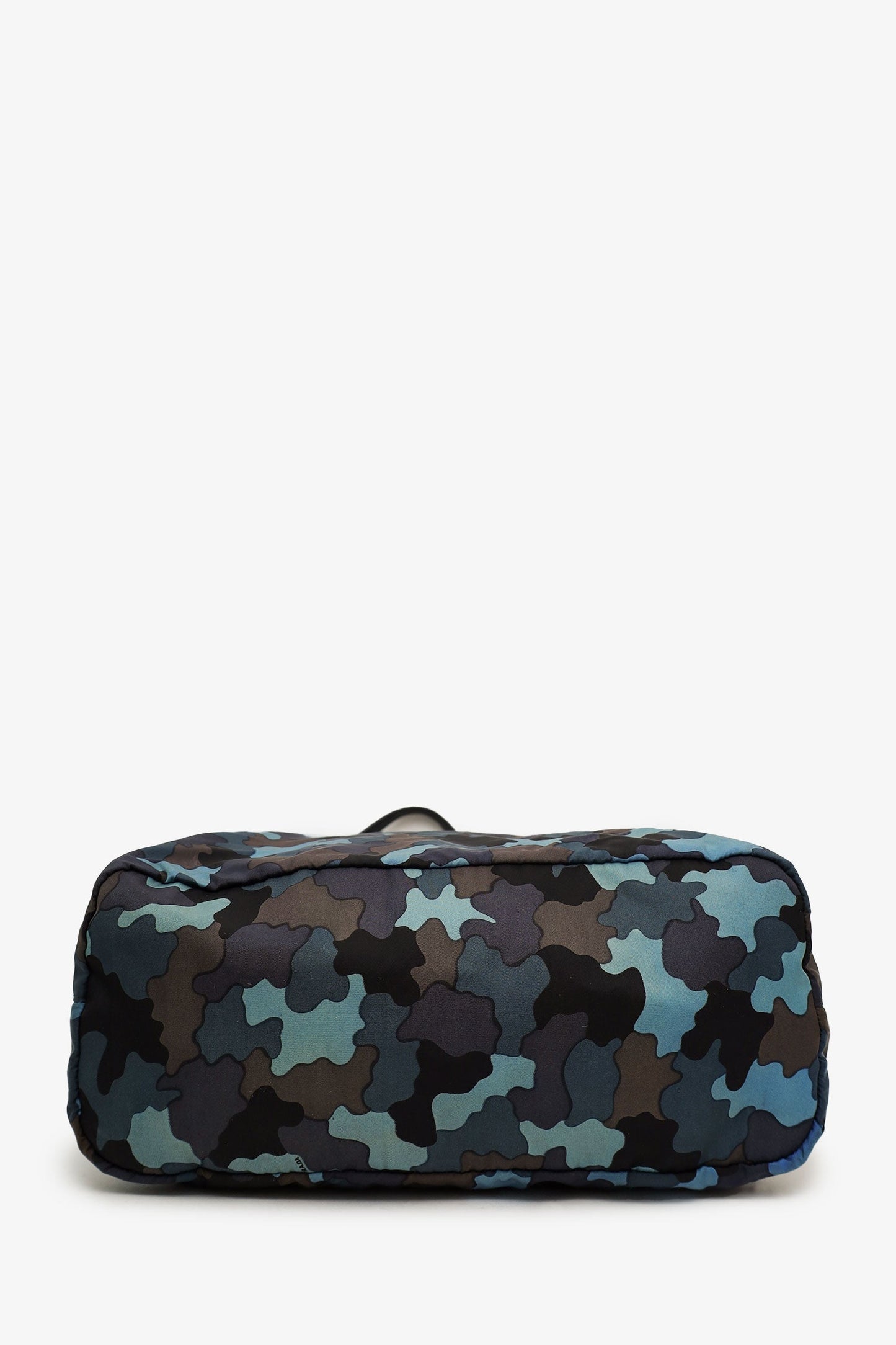 Prada Black/Blue Nylon Tessuto Camouflage Tote With Strap