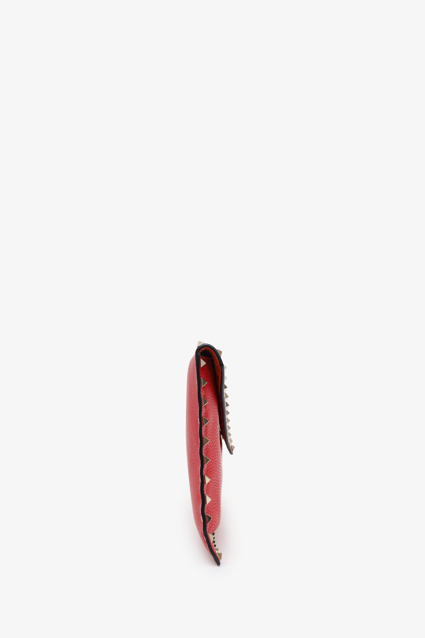 Valentino Red Leather Large Rockstud Envelope Clutch