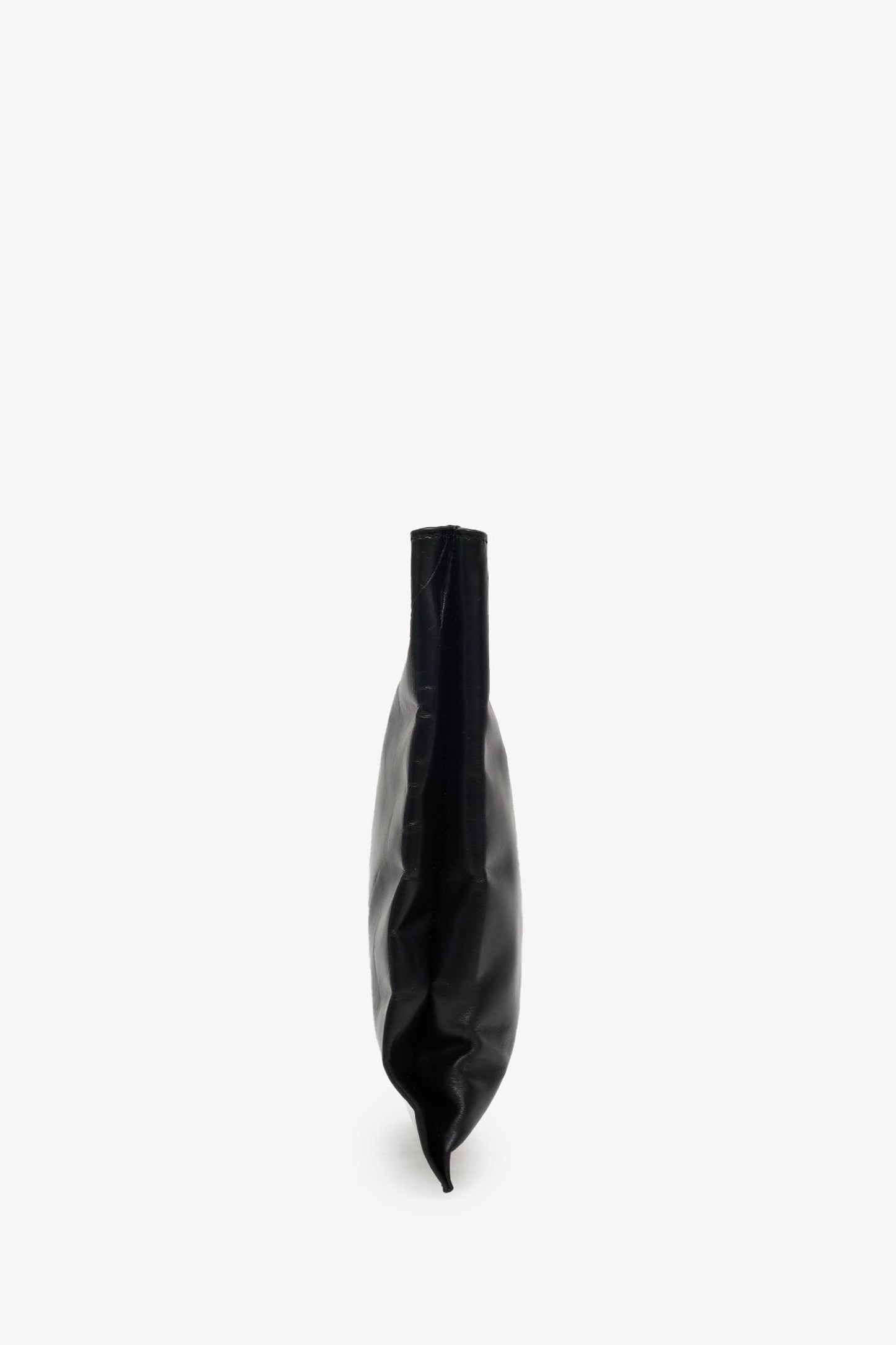 Helmut Lang Black Leather Cut-out Handle Flat Clutch