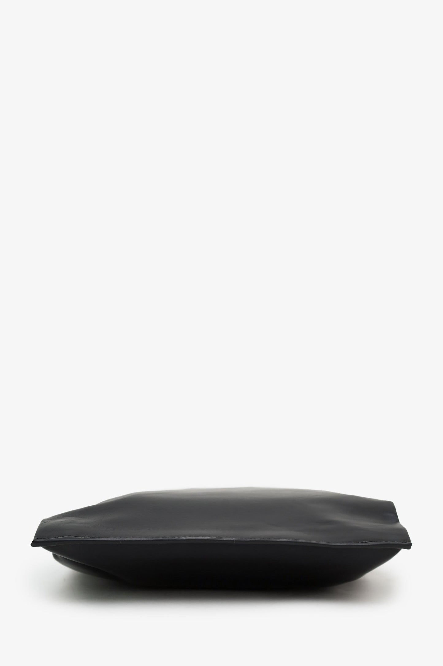 Helmut Lang Black Leather Cut-out Handle Flat Clutch