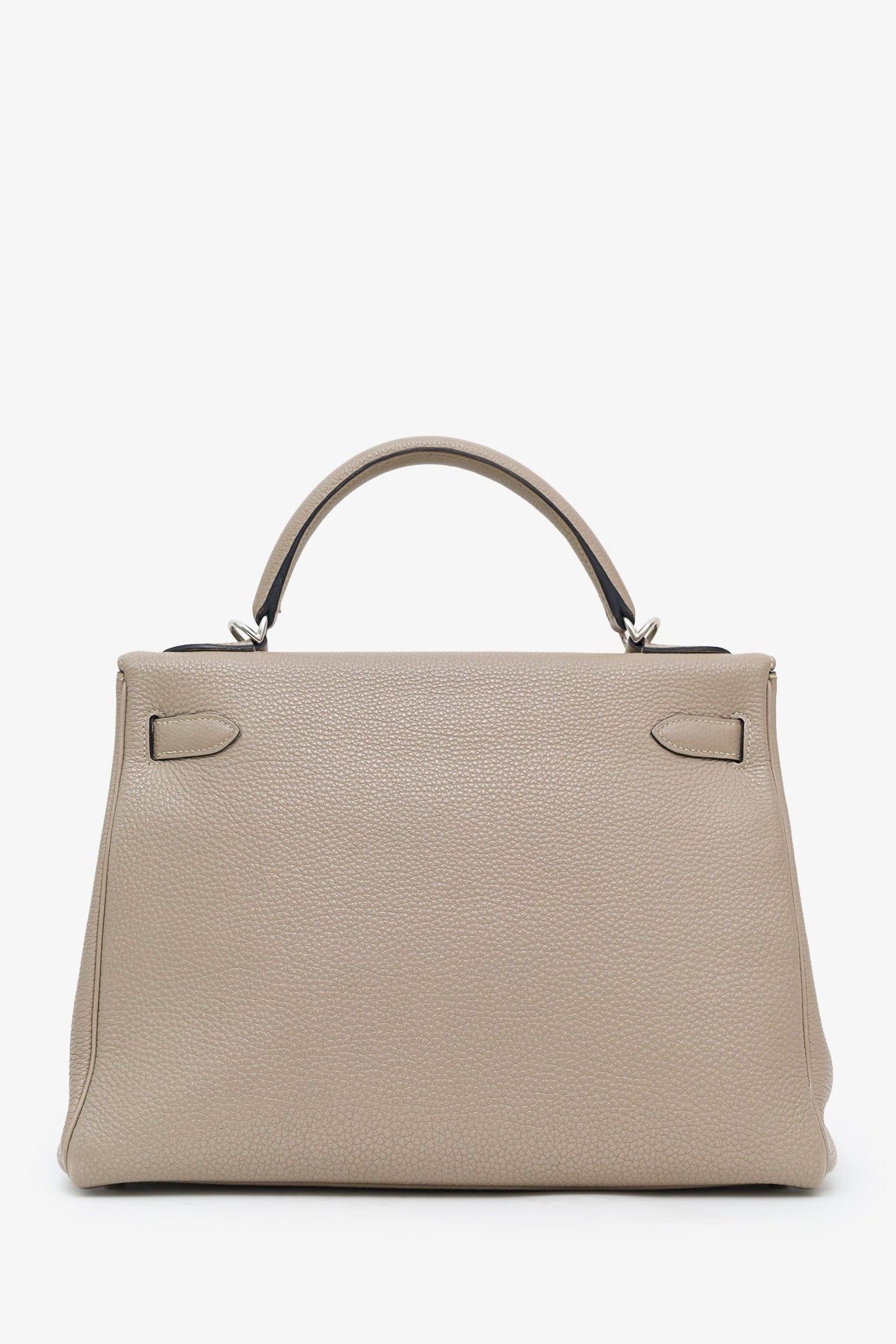 Hermès 2008 Gris Tourterelle Clemence Leather Retourne Kelly 32 With Strap