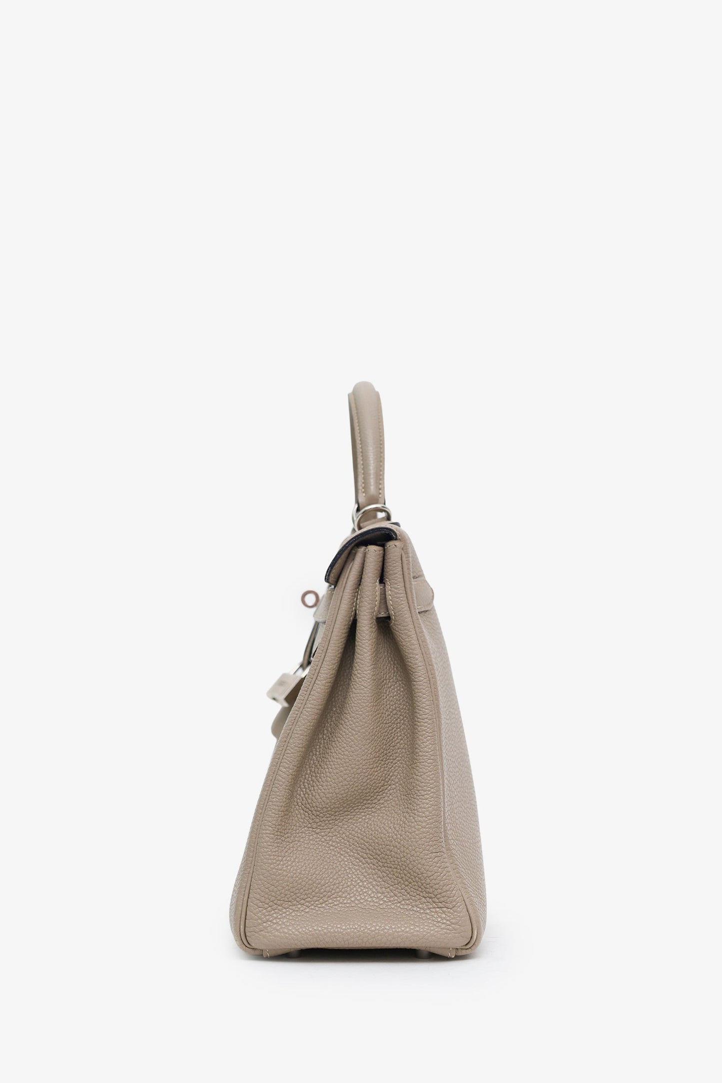 Hermès 2008 Gris Tourterelle Clemence Leather Retourne Kelly 32 With Strap